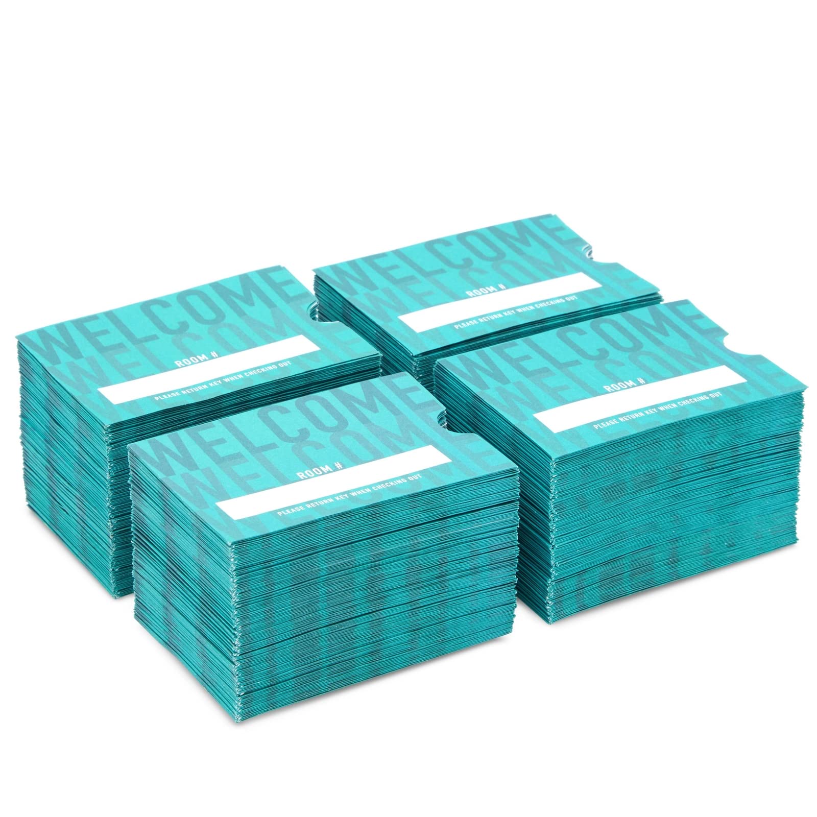 Stockroom Plus 500 Pack Hotel Key Card Envelopes - Key Sleeve Bulk Printed for Room Access, Hotel, Business, and Residents (Teal, 2.4x3.5 in)