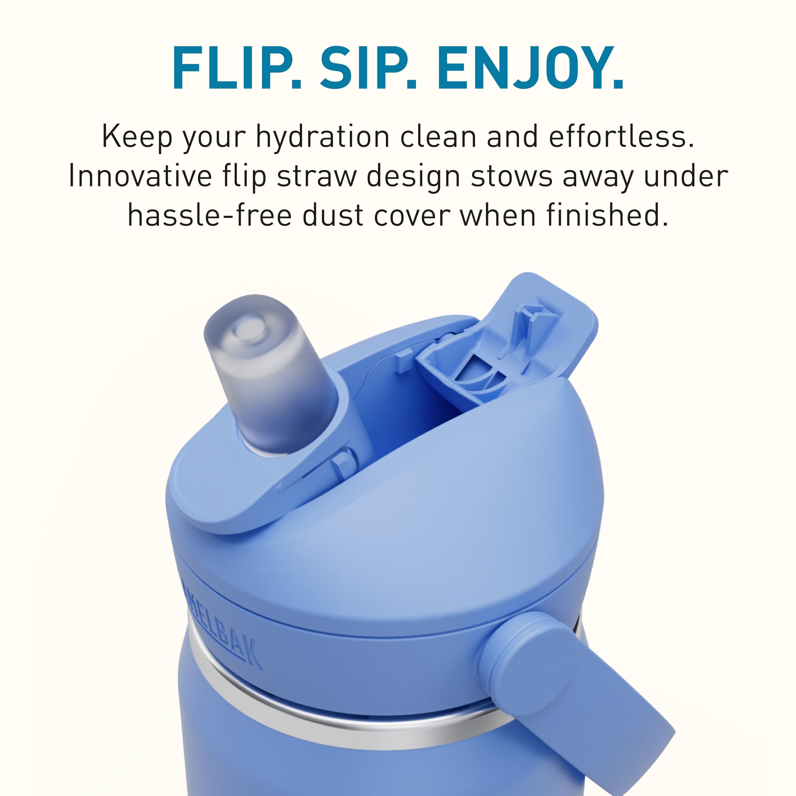 CamelBak Thrive Flip Straw Insulated Stainless Steel Water Bottle Sky Blue, 20oz