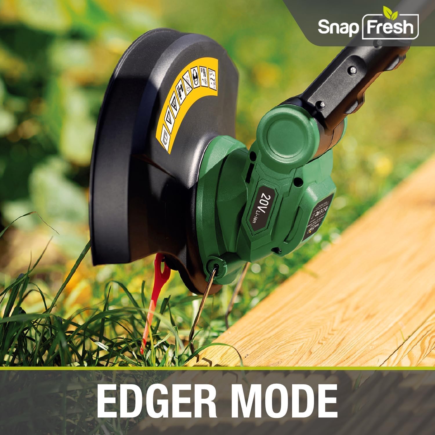 Electric Weed Wacker - SnapFresh 20V Cordless Weed Eater w/ 2.0Ah Li-ion Battery & Fast Charger, Cordless Lawn Trimmer for Multi-Angle Cutting, Grass Edger for Garden & Yard