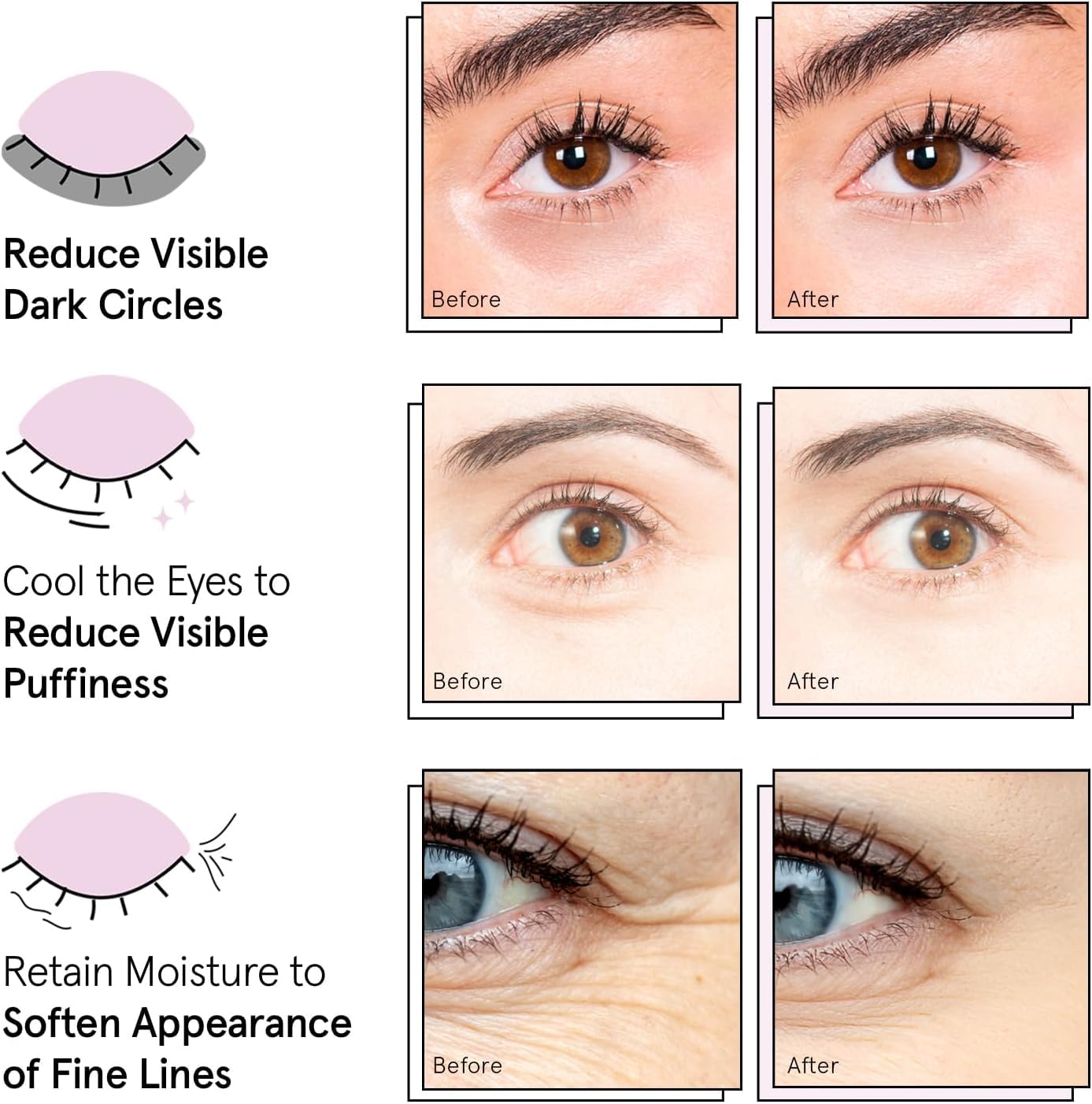 grace & stella Under Eye Mask - Reduce Dark Circles, Puffy Eyes, Undereye Bags, Wrinkles - Gel Under Eye Patches, Bulk Gifts for Women - Vegan Cruelty-Free Self Care (72 Pairs, Gold, Pink, & Blue)