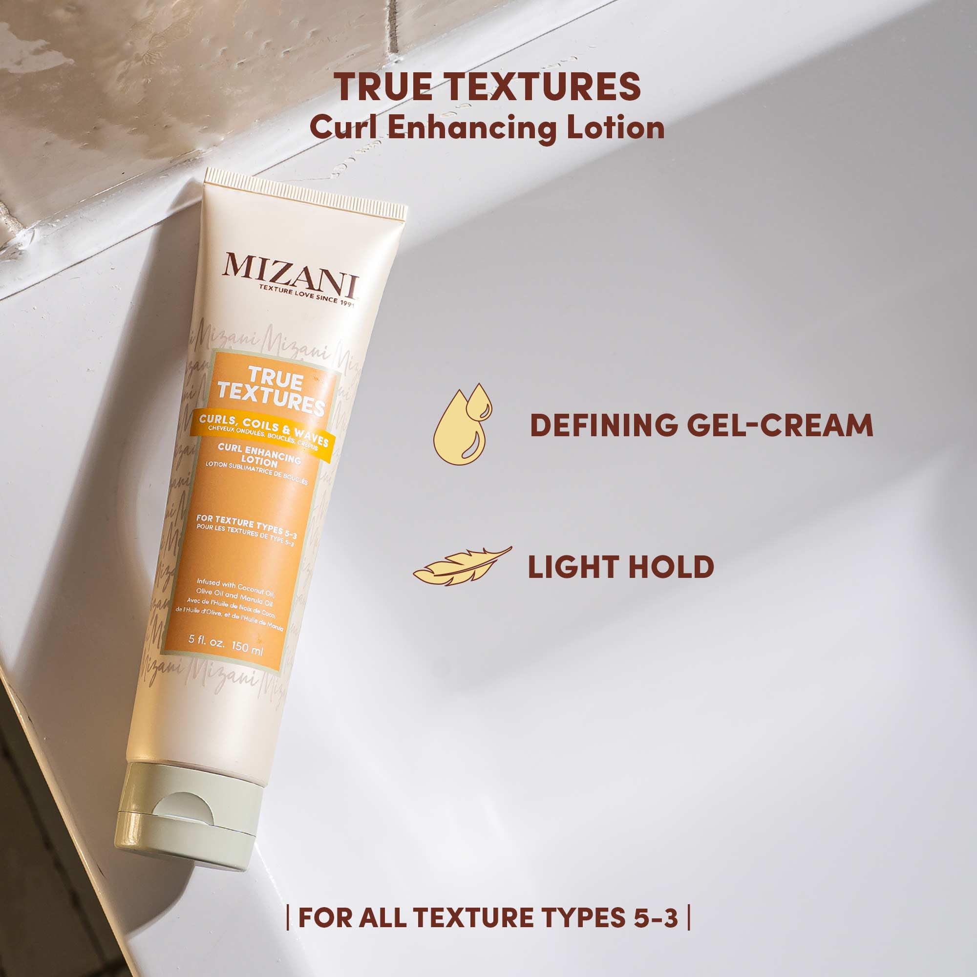 MIZANI True Textures Curl Defining Lotion - Moisturizes and Smooths Hair For Soft and Crunch Free Curls With Coconut Oil, For Texture Types 5-3
