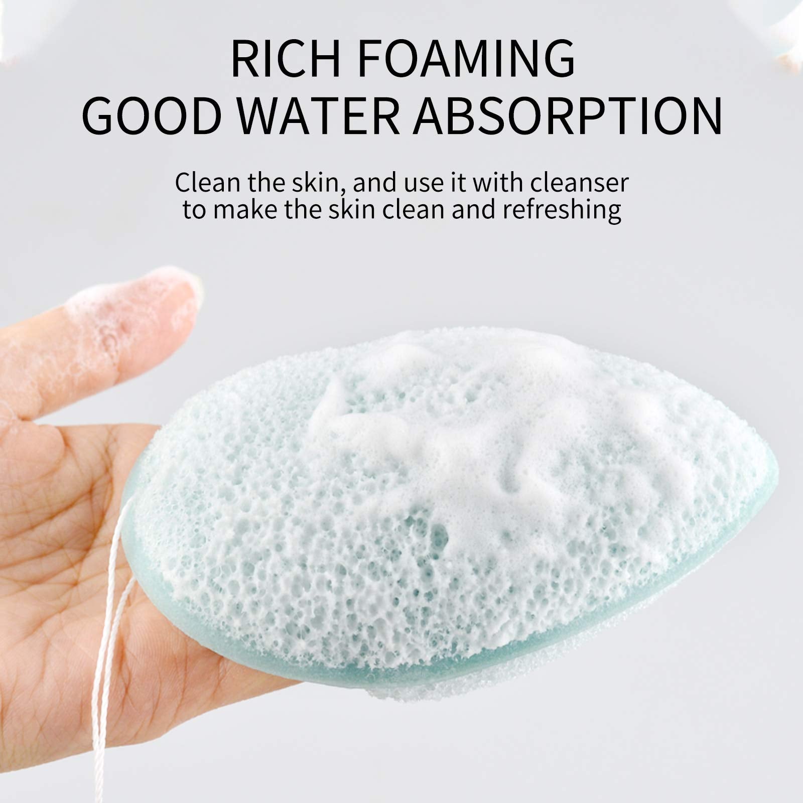 DAGEDA 2 PCS Konjac Facial Sponge, Deep Pore Cleansing and Exfoliating Blackheads, Daily Facial Cleansing, Makeup Remover, Glove Bath Sponge, Suitable for All Skin Types, Reusable