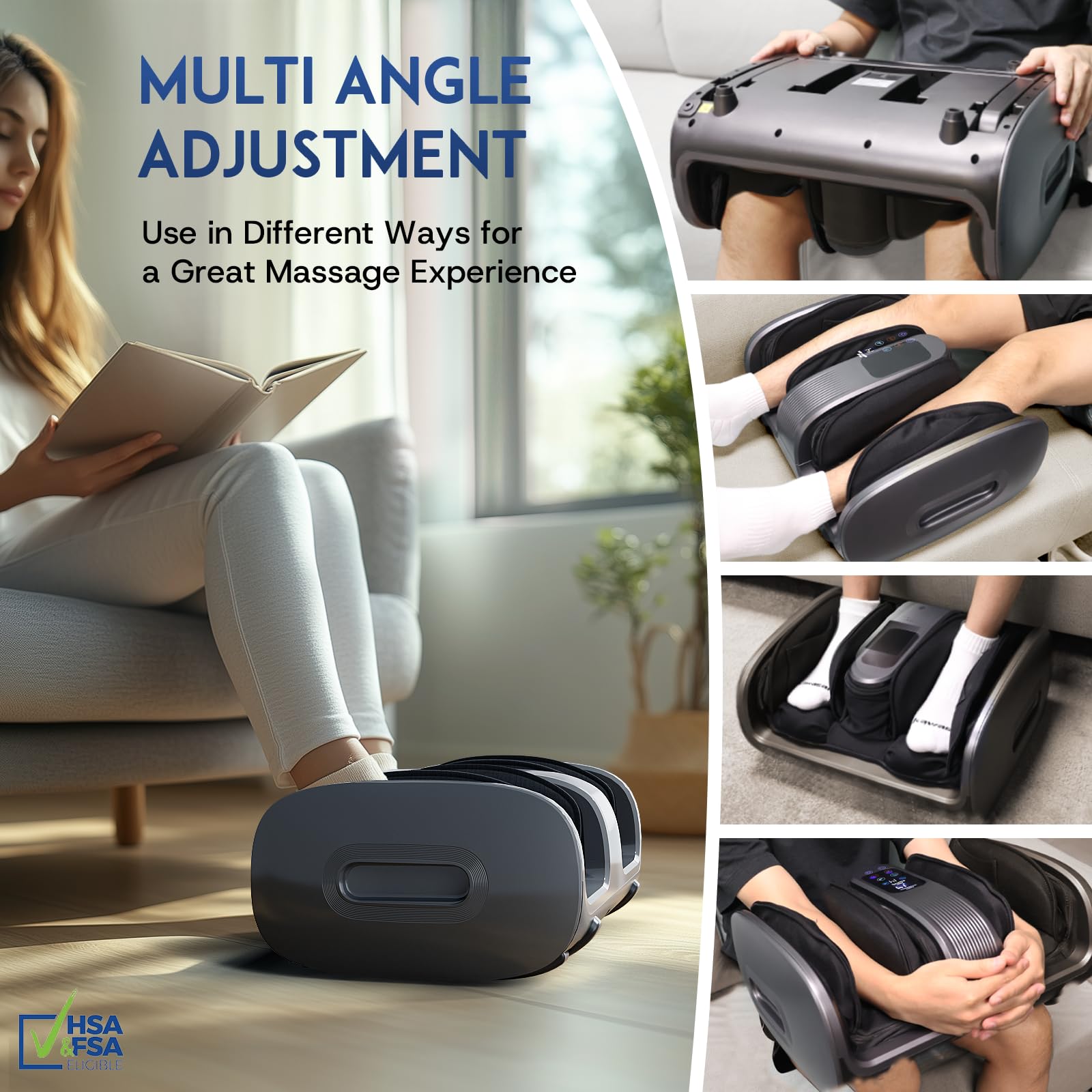 yoyomax Foot Massager for Plantar Fasciitis & Neuropathy HSA FSA Eligible Shiatsu Foot Massager with Heat & Ice Therapy, Kneading & Rolling for Pain Relief, Gel Packs & Footmuffs - Grey