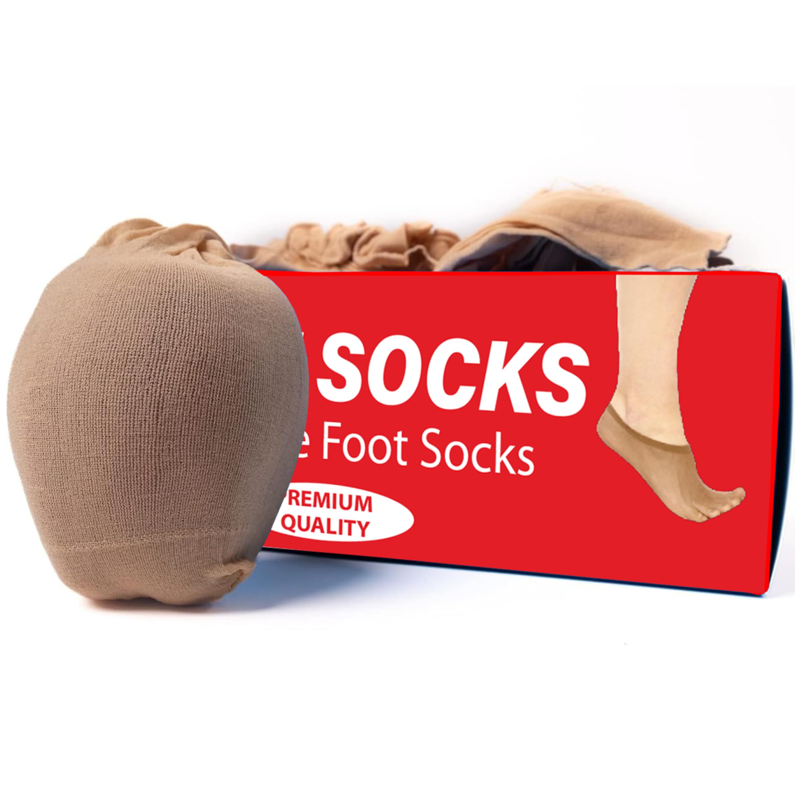 Leather Hero Disposable Try On Socks - Tan Footies for Women, 72 Pairs/144 Pieces