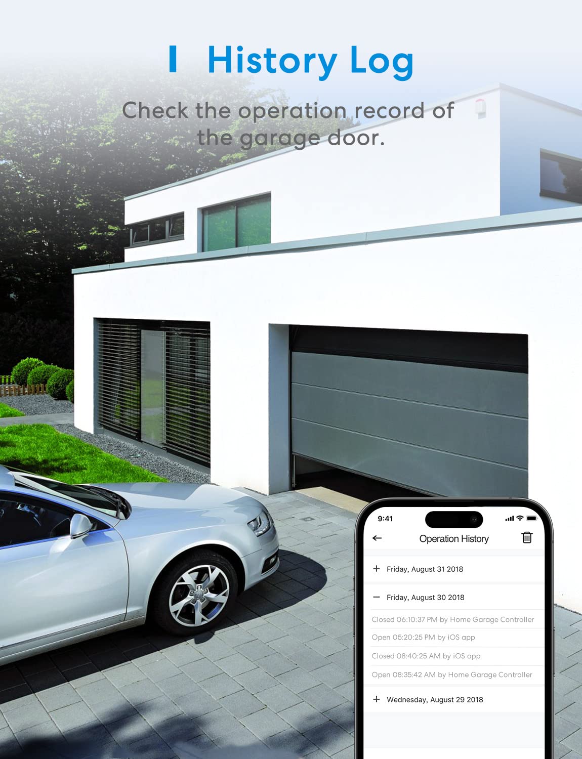 meross Smart Garage Door Opener Remote with External Antenna, Up to 3 Single Doors, Compatible with Apple HomeKit, Amazon Alexa, Google Assistant, SmartThings, App Control, No Hub Needed
