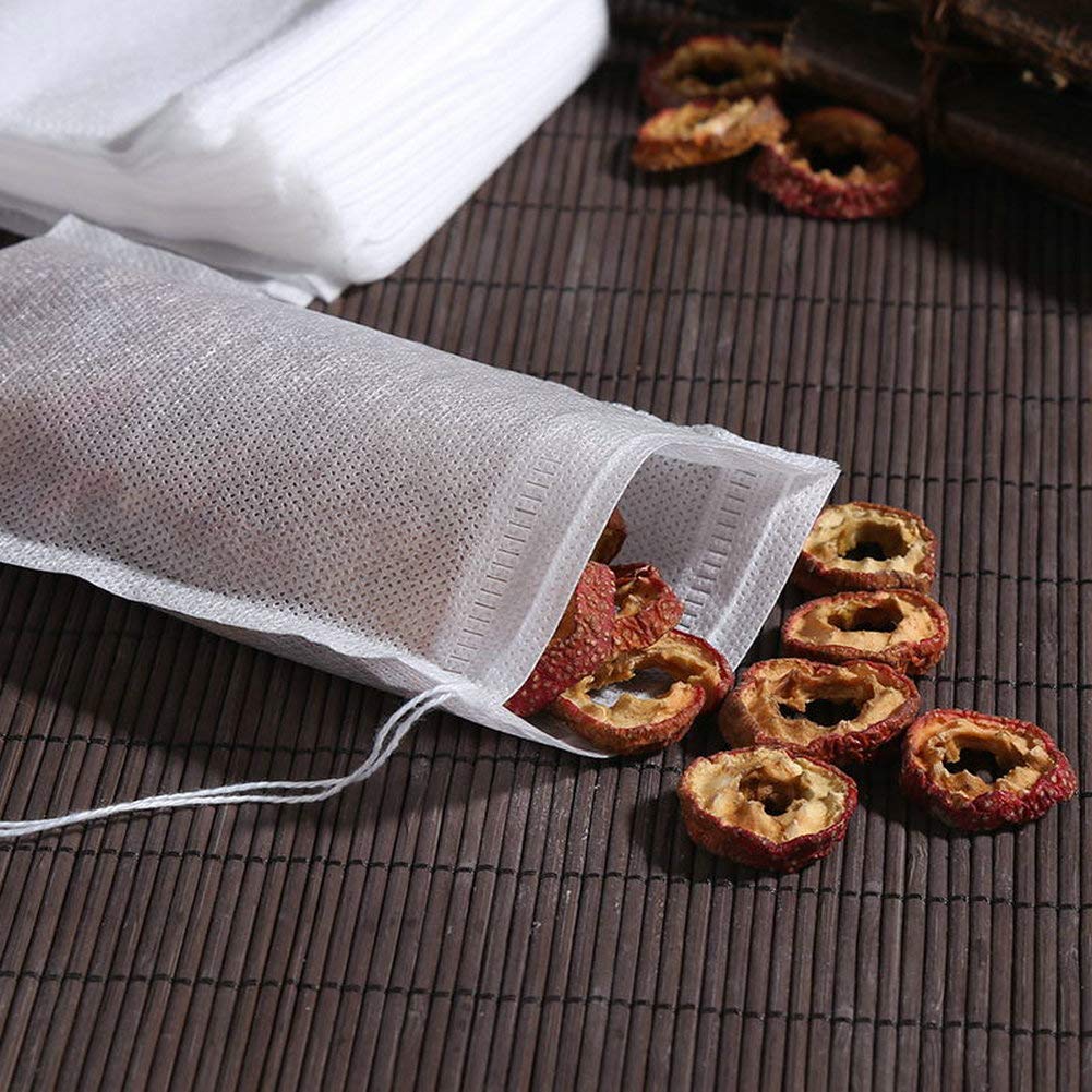 TamBee 100Pcs 5.9" x 7.87" Disposable Drawstring Tea infusers Tea Filter Bags for Loose Tea Herbs Spice Bags for Brew Tea Cold Brew Coffee( 5.9" x 7.87" /15 x 20cm) (100)