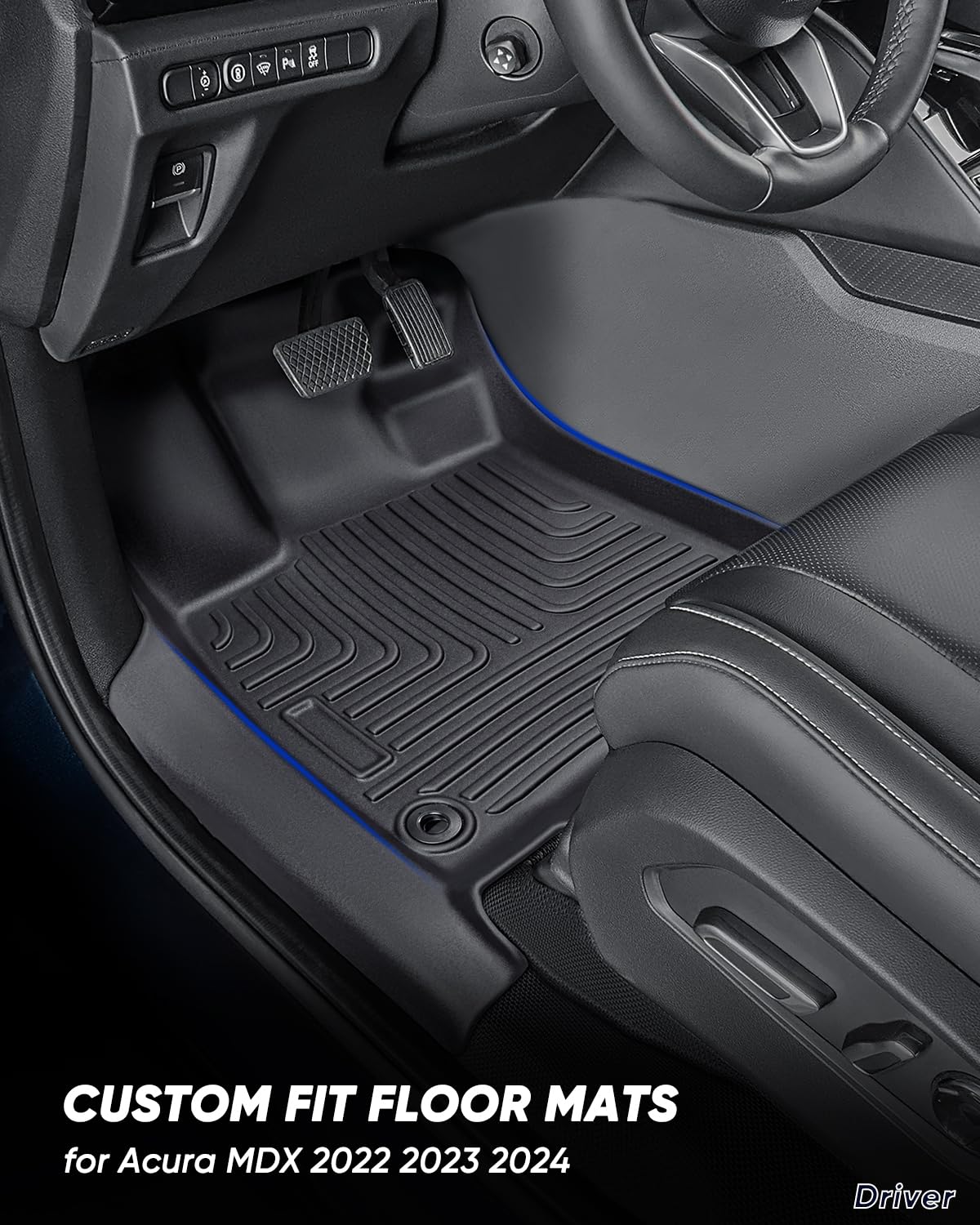 Drcarnow for Acura MDX Floor Mats 2025 2024 2023 2022, Custom Fit 7 Seat 3 Rows with Cargo Liner,All Weather Guard Waterproof Car Mats TPE Rubber Floor Liners Full Set for MDX 2022-2025 Accessories