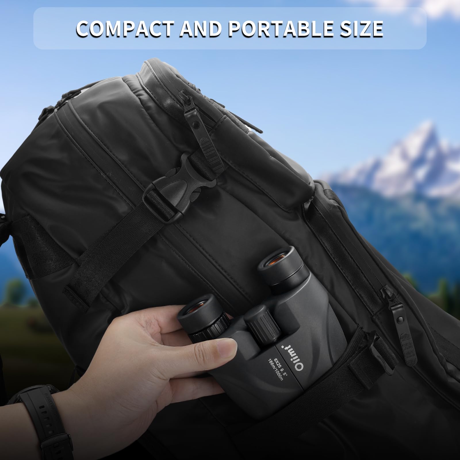 6x25 Compact Binoculars, Mini Pocket Small Portable Size 9.5° Wide Angle Field of View 21mm Large Eyepiece ED Glasses Bak-4 Prism Professional HD for Adults Travel Sports Cruise Birding Opera