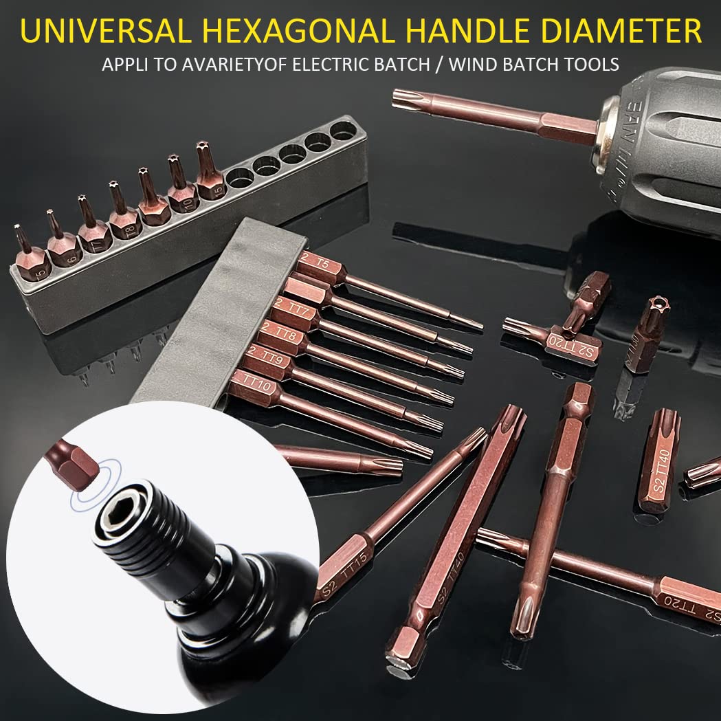 Torx Bits Set, PTSLKHN 24PCS Security Torx Bit Set, High Hardness S2 Alloy Steel, Magnetic, Anti-rust