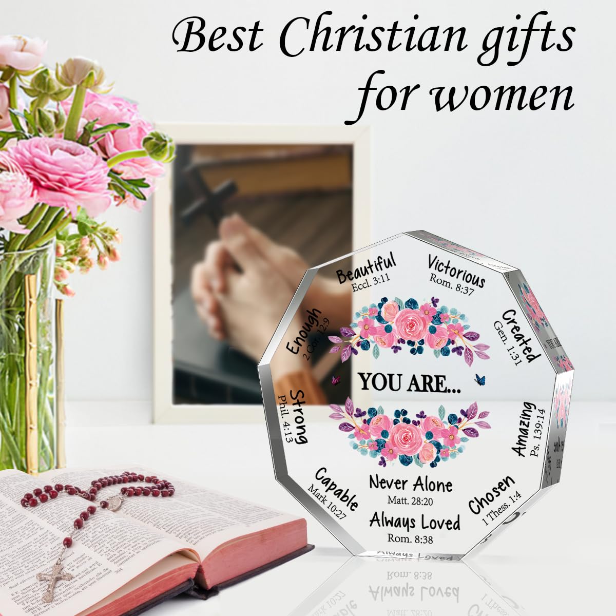 LuoHere Christian Gifts for Women Birthday Inspiration Religious Gifts Spiritual Gifts Catholic Gifts for Women Her Mom Friends Female Coworker Sister Christian Decorative Signs Plaques