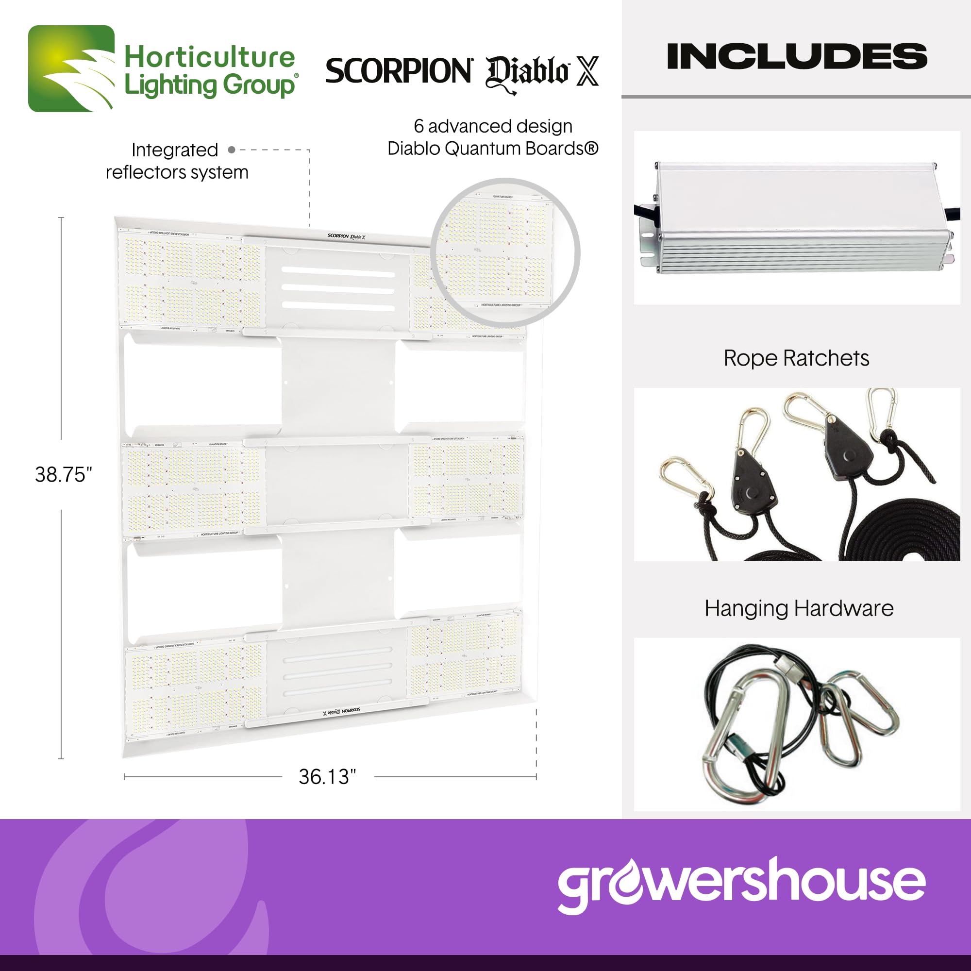Horticulture Lighting Group HLG Scorpion Diablo X | 700 watt | LED Grow Light