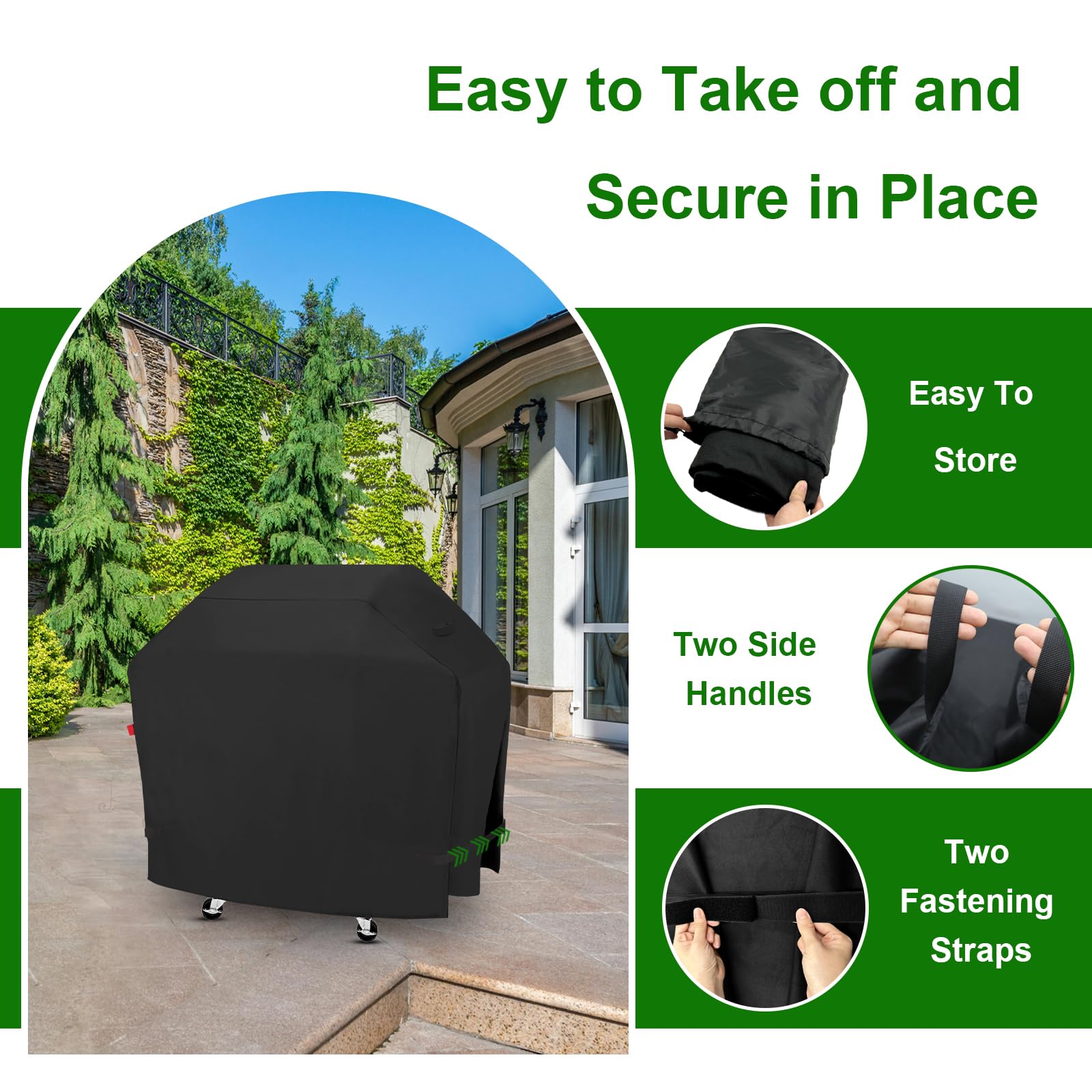Outdoor Grill Cover Fits Cuisinart Propel+ 4-Burner 3-in-1 Gas Grill CGG-6331, Cover Geny Waterproof 600D Heavy Duty BBQ Grill Covers, 58" L x 26" D x 45" H.