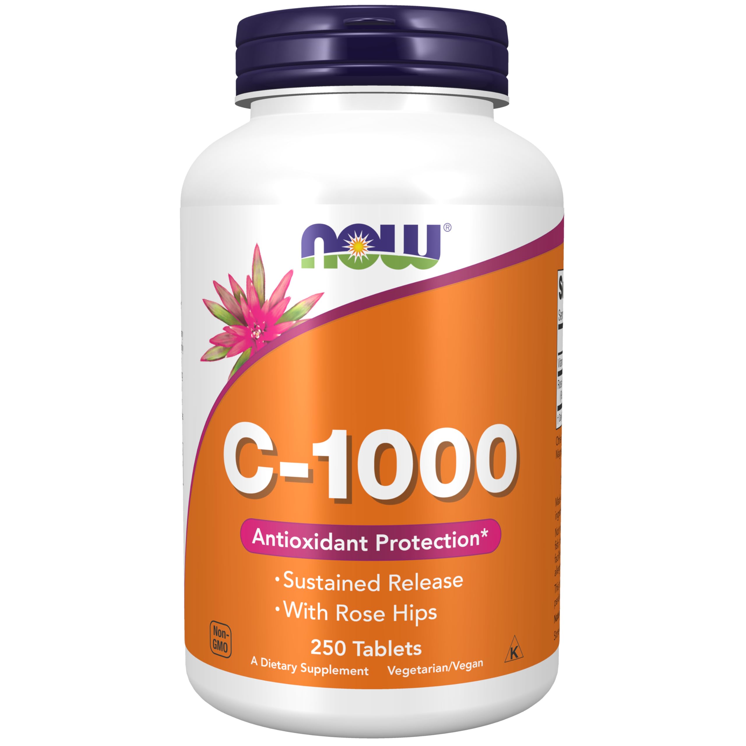 NOW Foods Supplements, Vitamin C-1,000 with Rose Hips, Sustained Release, Antioxidant Protection*, 250 Tablets
