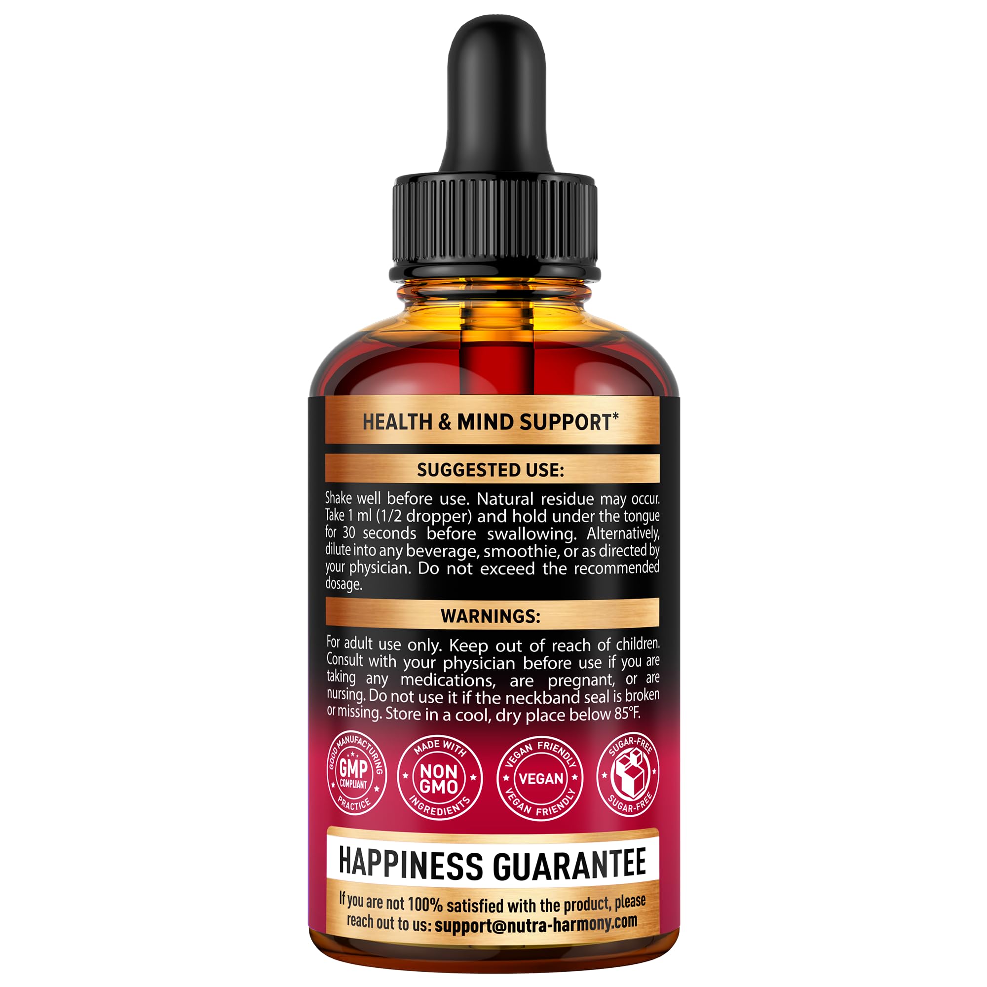 NUTRAHARMONY Organic Mullein Drops & Vitamin B12 Drops