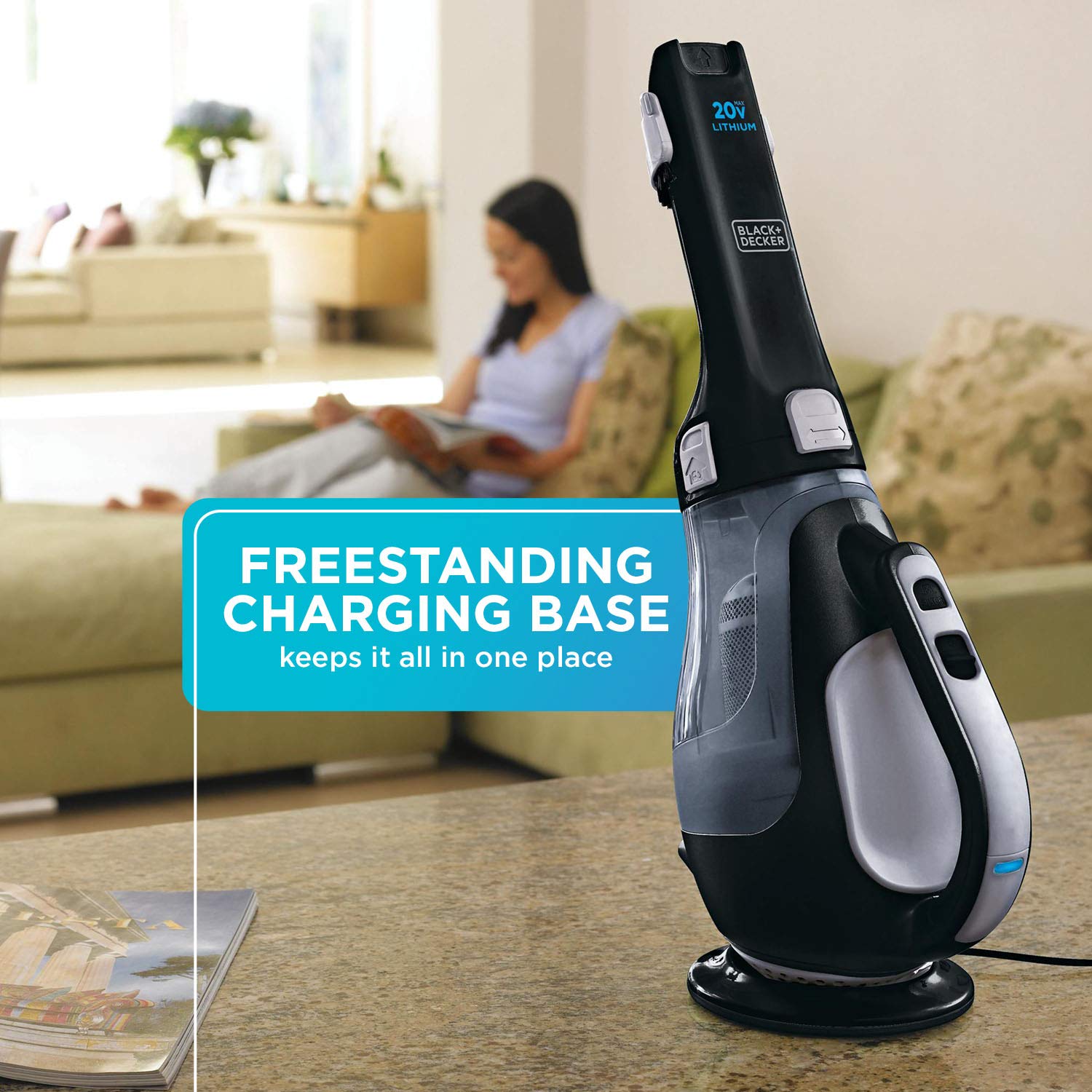 BLACK+DECKER dustbuster AdvancedClean Cordless Handheld Vacuum, Home and Car Vacuum (BDH2000L)