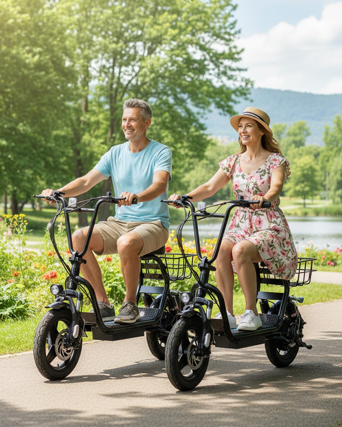 Caroma Electric Scooter with Seat, 500W/819W/870W Peak Motor, 15/25/30 Miles Range, 20Mph Top Speed, Foldable Electric Scooter for Adults, 14" BigTire E Scooter for Commuting with Shock Absorbing