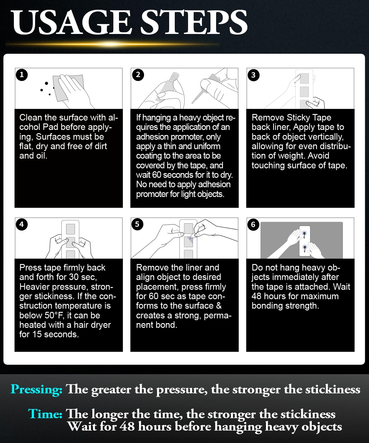 PHIXBEAR High Temperature Heavy Duty Double Sided Tape Resistant, 20 Ft X 0.5In, Strong Adhesion Waterproof Mounting Tape for Multi-Purpose Automotive Parts, LED Strip Ligh, Home, Office