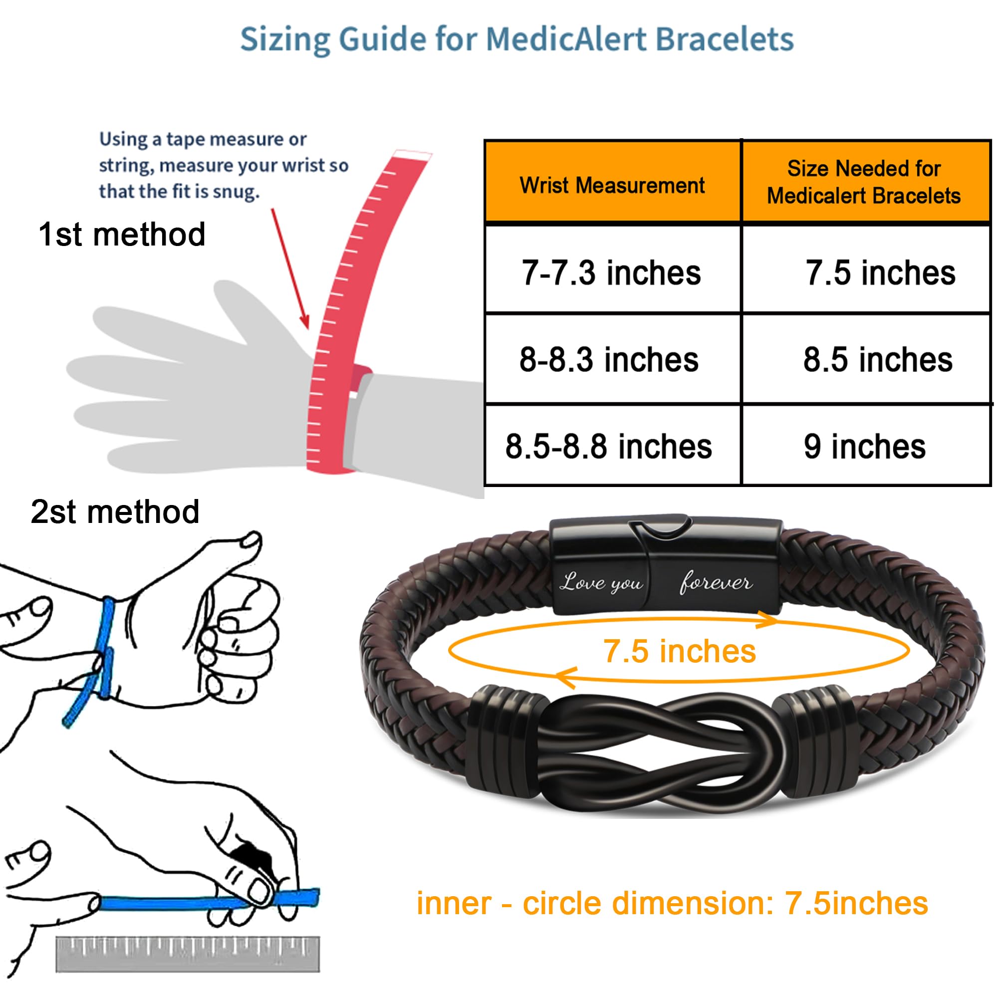 JoycuFF Grandson Gifts from Grandma Grandpa Knot Bracelet To My Grandson Bracelets Anniversary Christmas Birthday Gift for Grandsons Always Linked Together