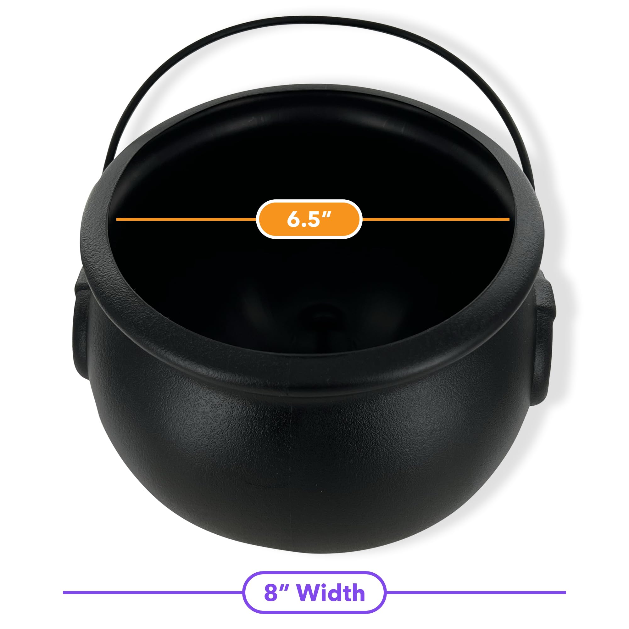 GiftExpress 8" Black Cauldron Kettle, St Patrick's Cauldron Pot of Gold, Cauldron Halloween Decor