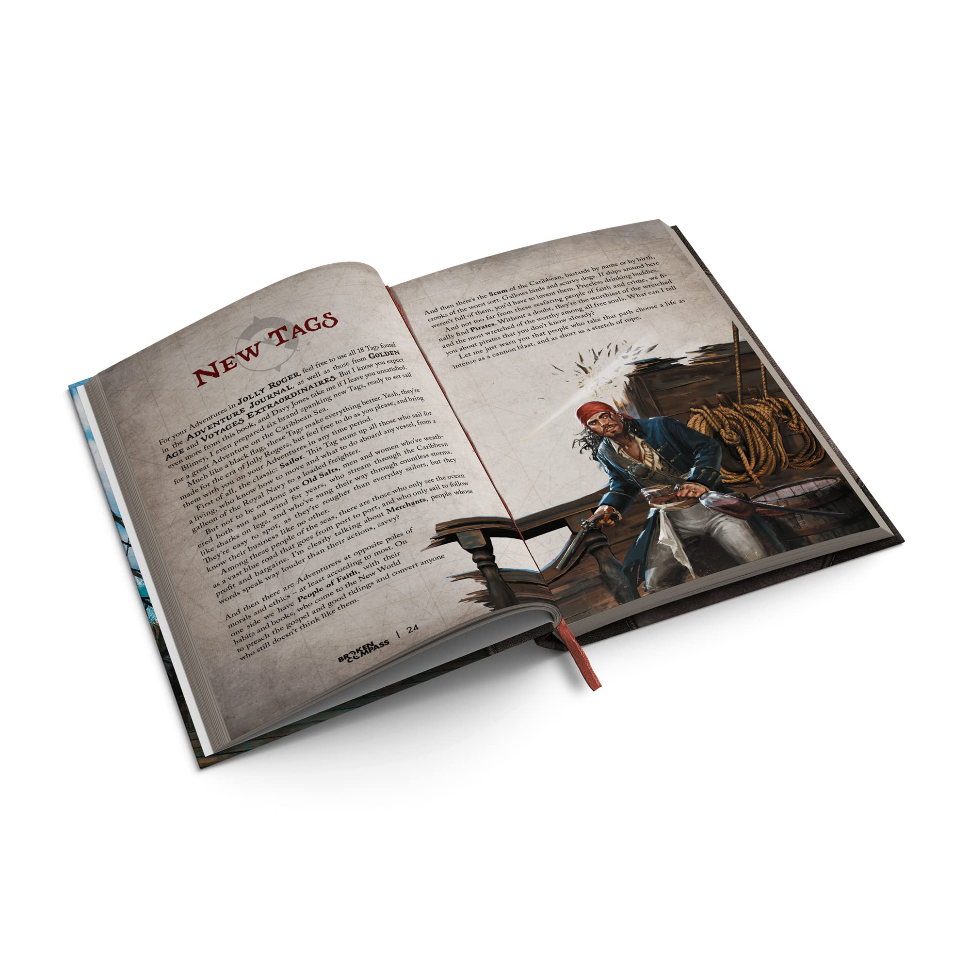 CMON Broken Compass Jolly Roger - Season 2 Rulebook, Roleplaying Game Inspired by Adventure Movies, Fun RPG for Kids and Adults, Ages 14+, 2-5 Players, 120+ Minute Playtime, Made