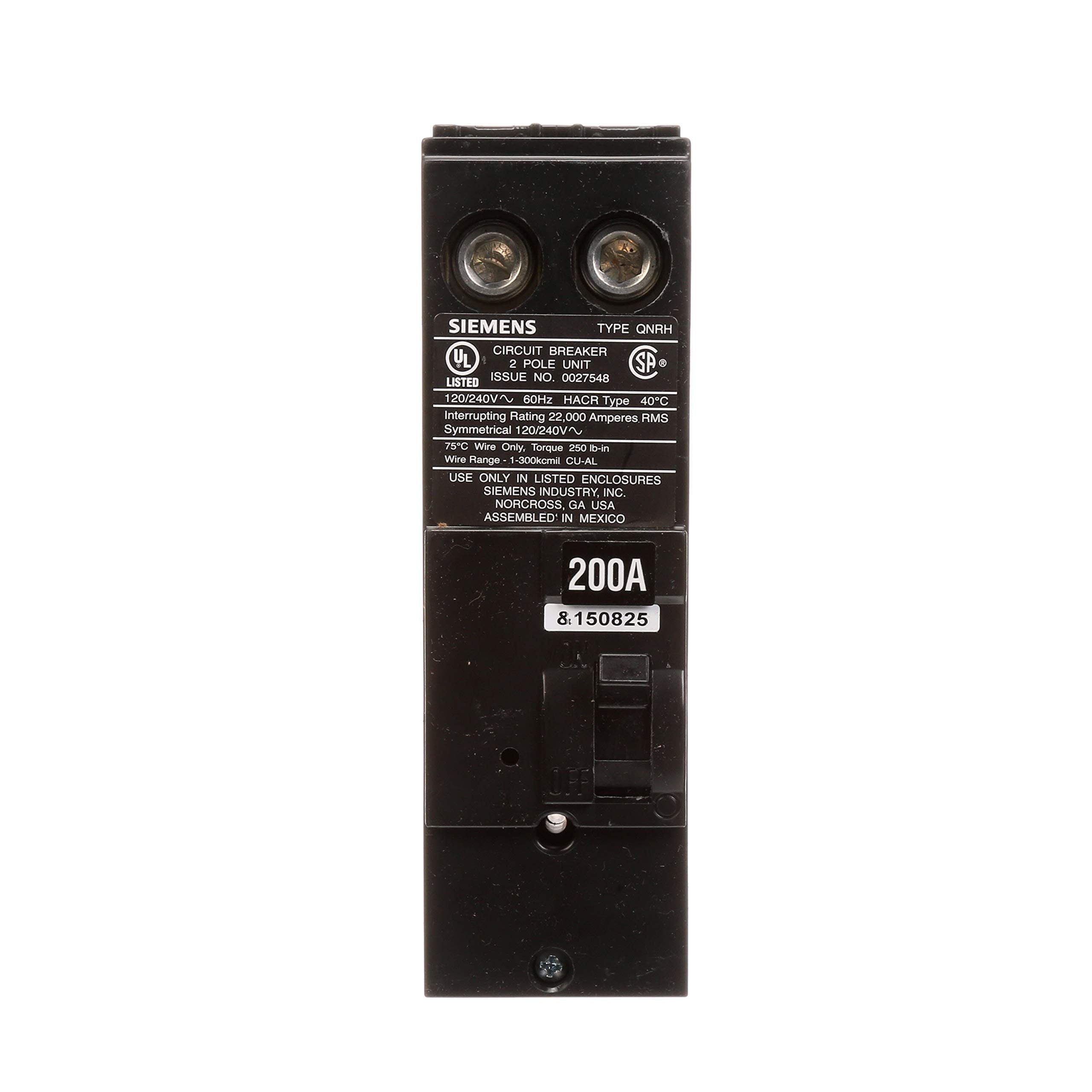 Siemens QN2200RH 200-Amp 2 Pole 240-Volt Circuit Breaker