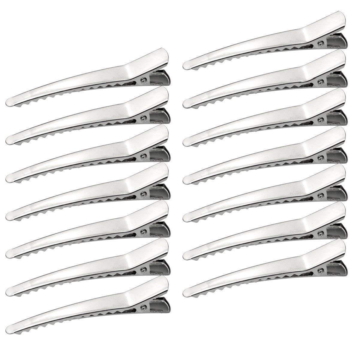 50 Pack 2.36 inches Hair Clips, Marrywindix Silver Metal Alligator Hair Pins Teeth Bows Hair Clips Hairdressing Salon Hair Grip DIY Accessories Hairpins for Women, Girls and Hairdresser Sliver