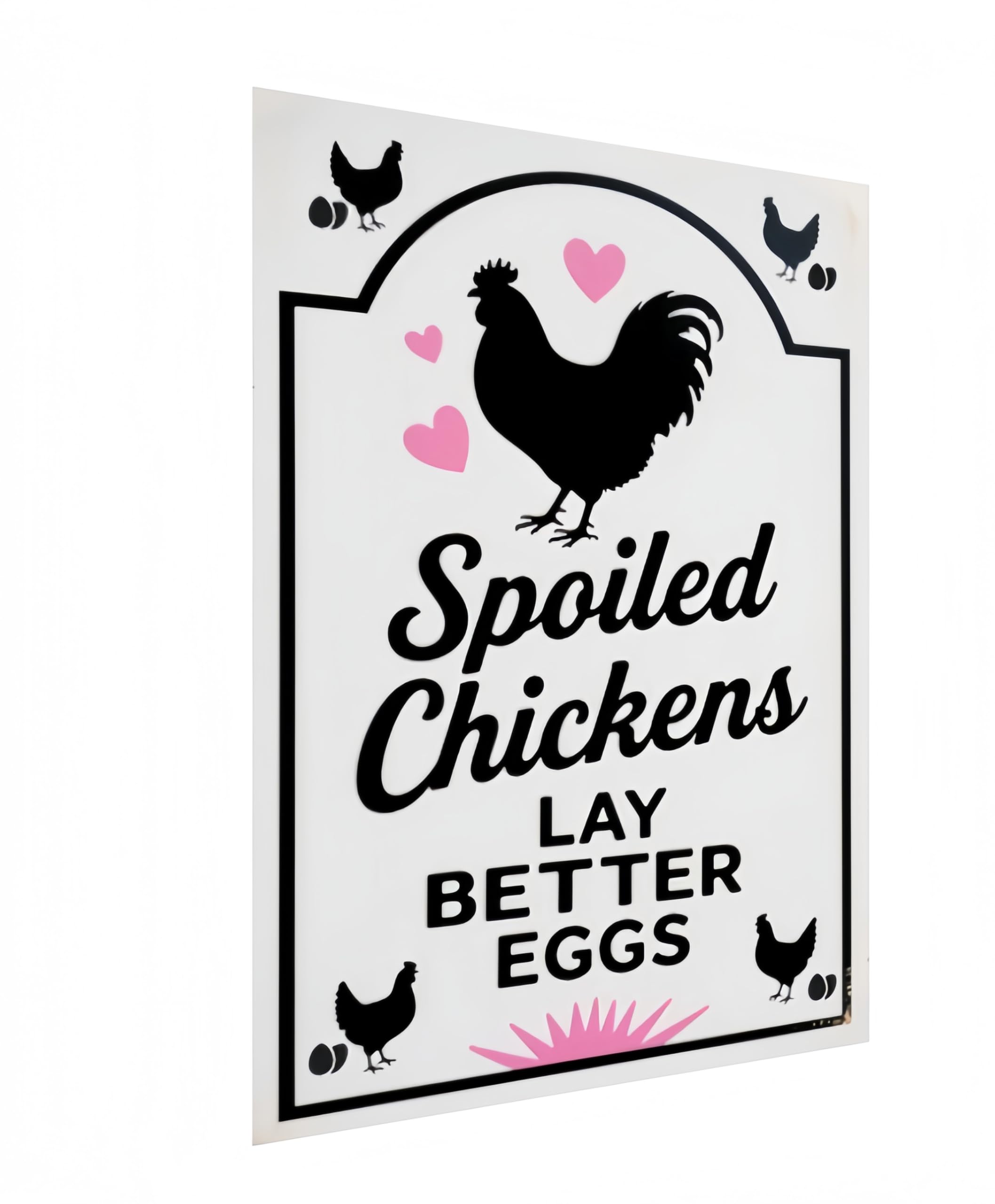 Carastora Funny Chicken Coop Sign - Outdoor Farmhouse Tin Sign with Humorous Quote, Farm Accessory for Gate, Yard, Barn or Fence, Country Home Decor 8x12 Inch
