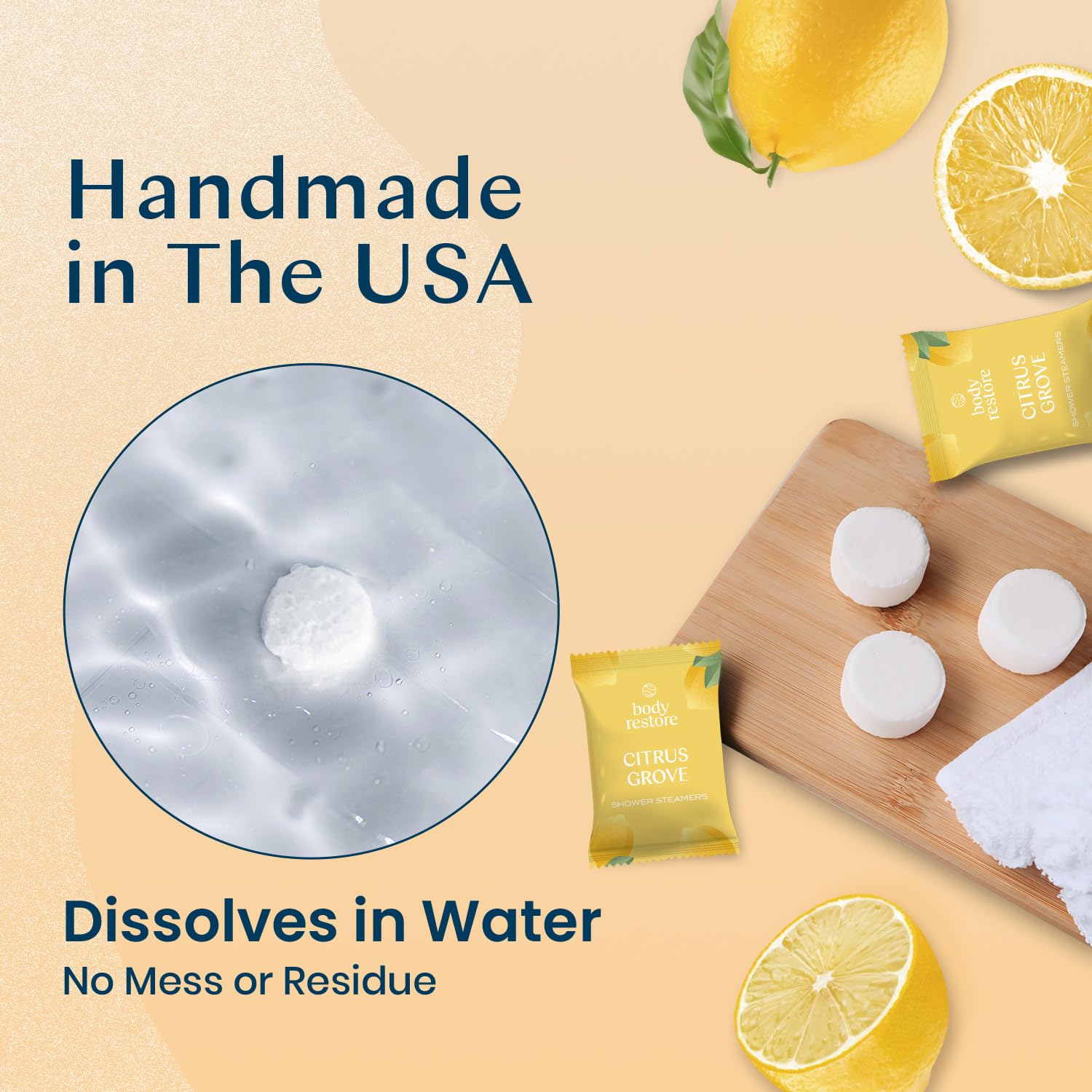 Body Restore Shower Steamers Aromatherapy 15 Pack - Galentines, Valentines Day Gifts for Her and Him, Birthday Gifts for Mom, Best Friend, Travel Essentials, Stress Relief, Self Care - Citrus