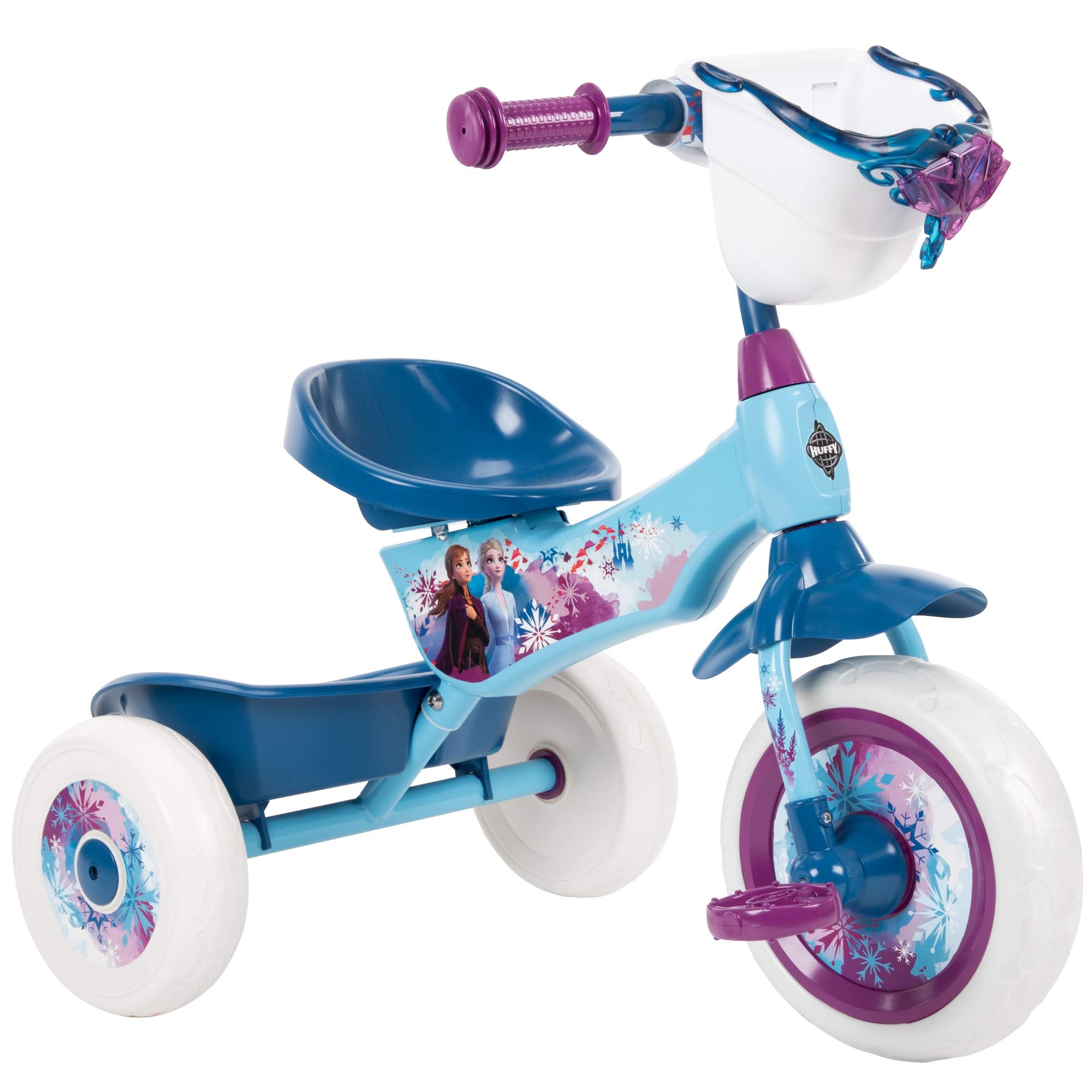 Huffy Disney Frozen 2 Girl's Trike, Ideal for Ages 3+, Anna, Elsa, and Olaf, Storage Bins for Snacks or Toys, Sturdy and Durable, Safe for Toddlers
