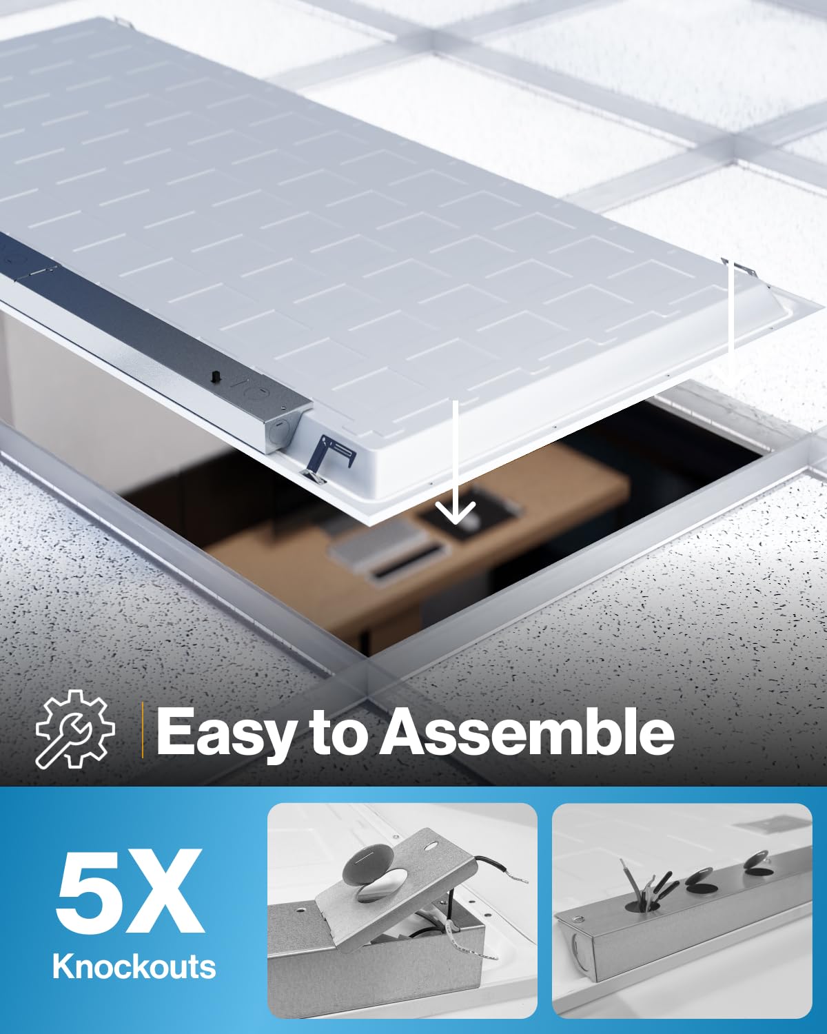 Sunco 2x4 LED Flat Panel Light Drop Ceiling Office Shop Commercial Warehouse Fixture, 6500 Lumens, Selectable Features, 30W/40W/50W, 4000K/5000K/6000K, Dimmable (0-10V), Dustproof ETL 4 Pack.