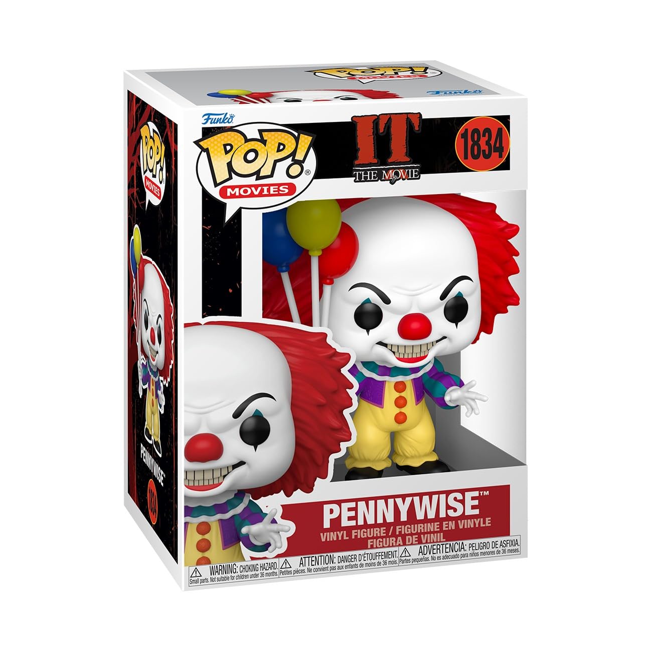Funko Pop! Movies: Pennywise - (1990) - IT - Collectable Vinyl Figure - Gift Idea - Official Merchandise - Toys for Kids & Adults - Disney Fans - Model Figure for Collectors and Display