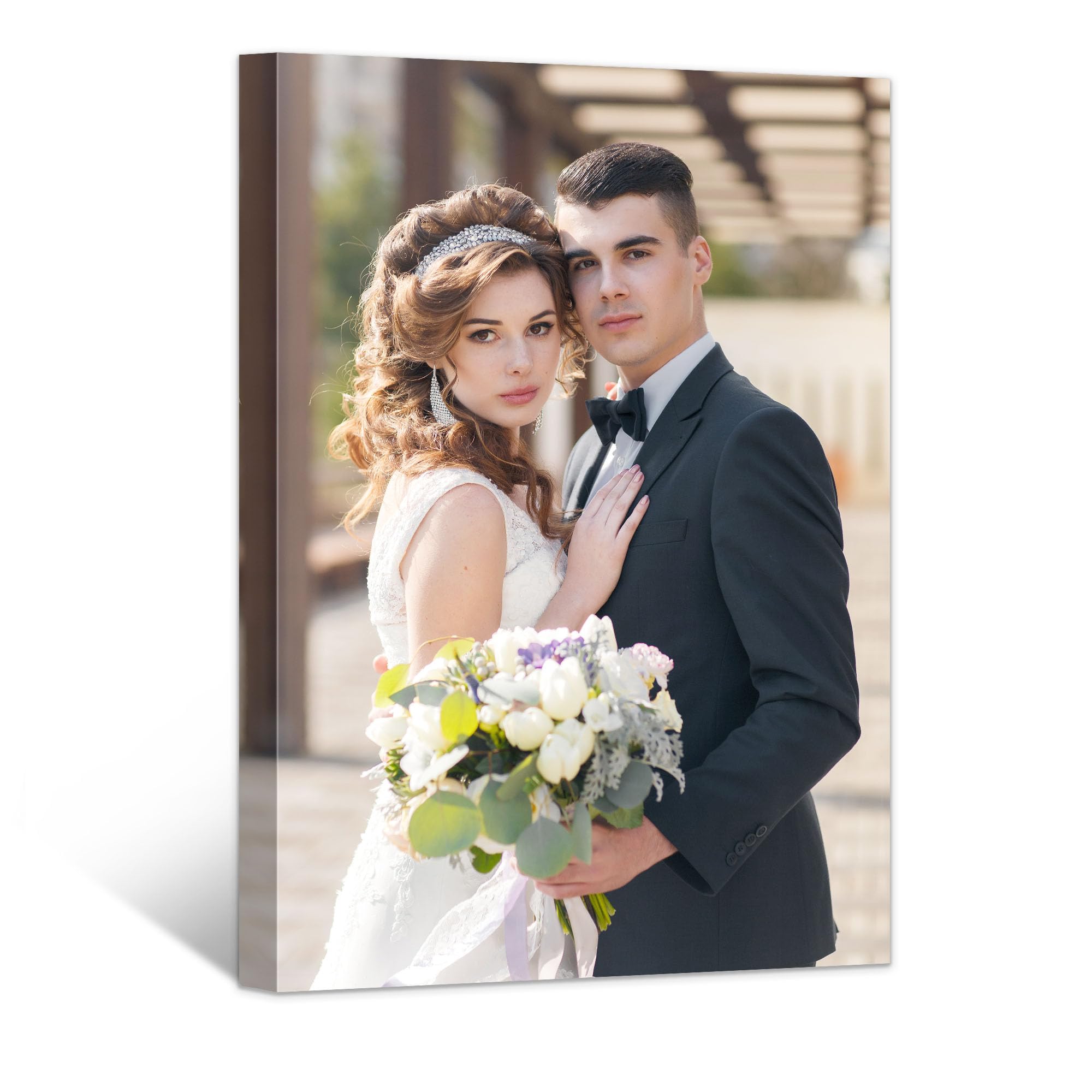GagetElec Custom Canvas Prints with Your Photos, Personalized Canvas Wall Art for Bedroom, Living Room, Home Decor for Family, Friend, Lover, Pet (11" X 14")