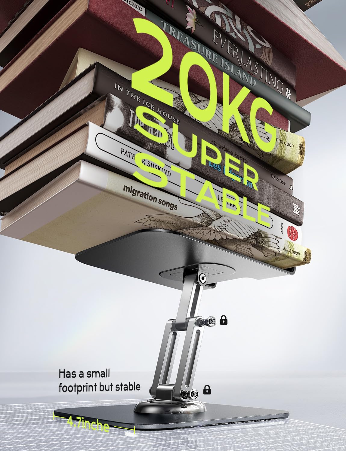 LISEN for iPad Stand Holder Adjustable Tablet Stand for Desk, 2025 for iPad Accessories Rotating Display Stand PC Office Accessories for Desk Women Kindle Table Mount/PS/Switch iPhone 12.9"-4.7"