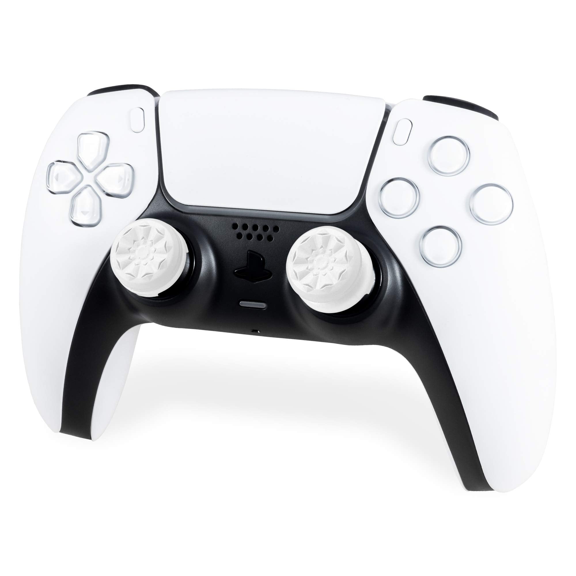 KontrolFreek FPS Freek Galaxy White for PlayStation 4 (PS4) and PlayStation 5 (PS5) | Performance Thumbsticks | 1 High-Rise, 1 Mid-Rise | White
