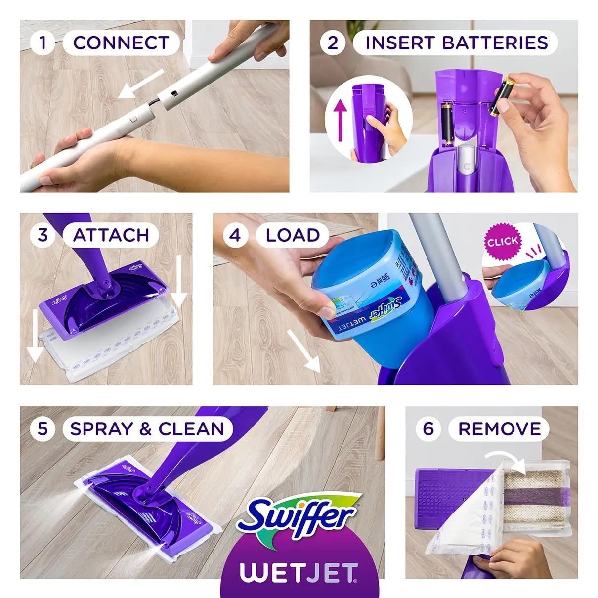 Swiffer WetJet Multi-Purpose Floor and Hardwood Cleaner Solution with Febreze Refill, Lavendar Vanilla and Comfort Scent, 1.25 Liter, OKpFMr 8 pack