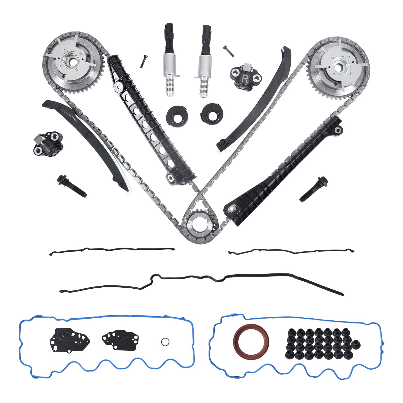 SUSUCAR 5.4 Timing Chain Kit, Cam Phaser Repair Kit, VVT Valves for 2004-2011 Ford F150 F250 F350 Super Duty Lincoln Navigator 5.4L 3V 24 Valve Triton 3R2Z-6A257-DA