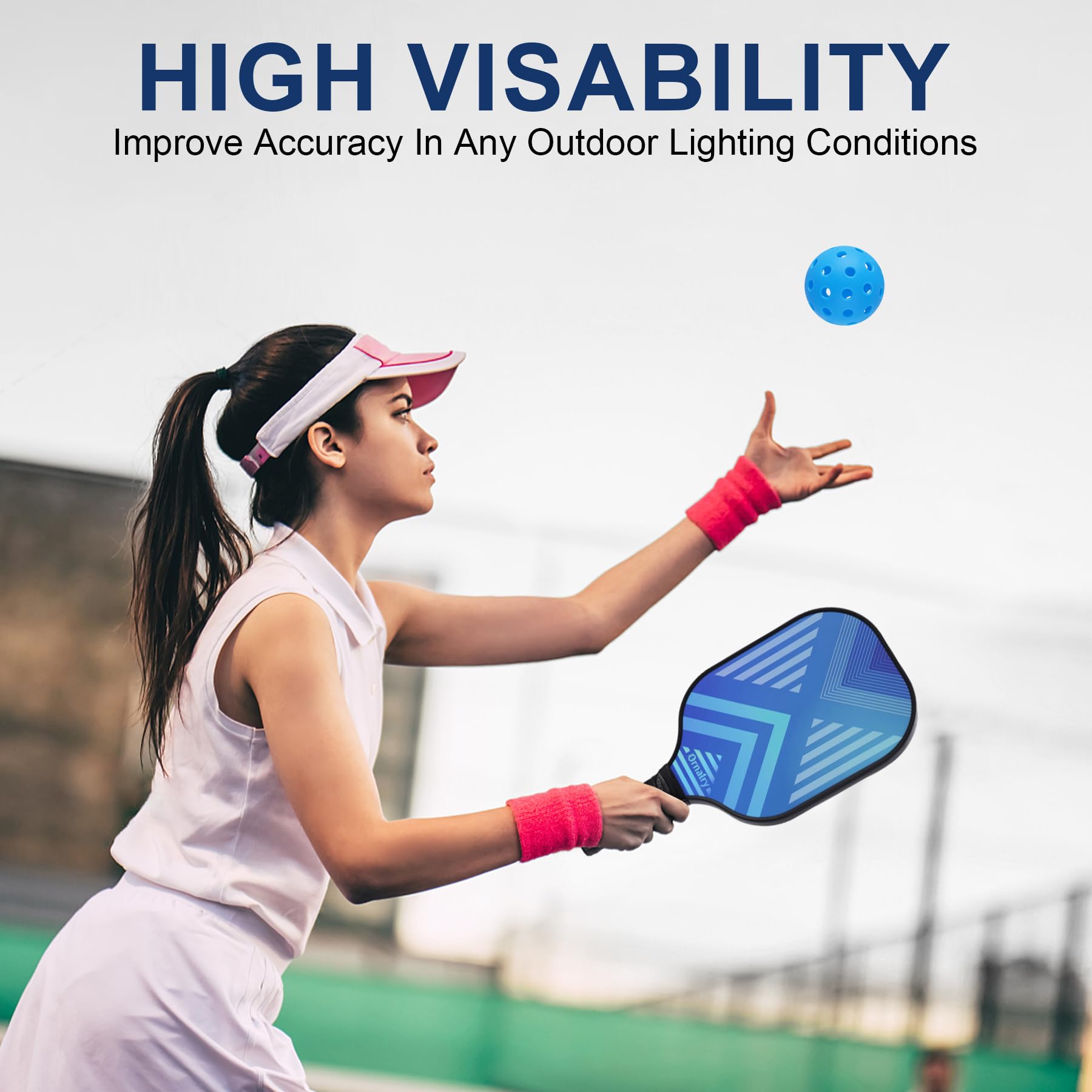 Ornalry Outdoor Pickleball Balls - 40 Holes Pickleballs Set of 6-Pack High Bounce Durable Pickle Balls for Sport Outdoor Play for Beginners to Professional Player