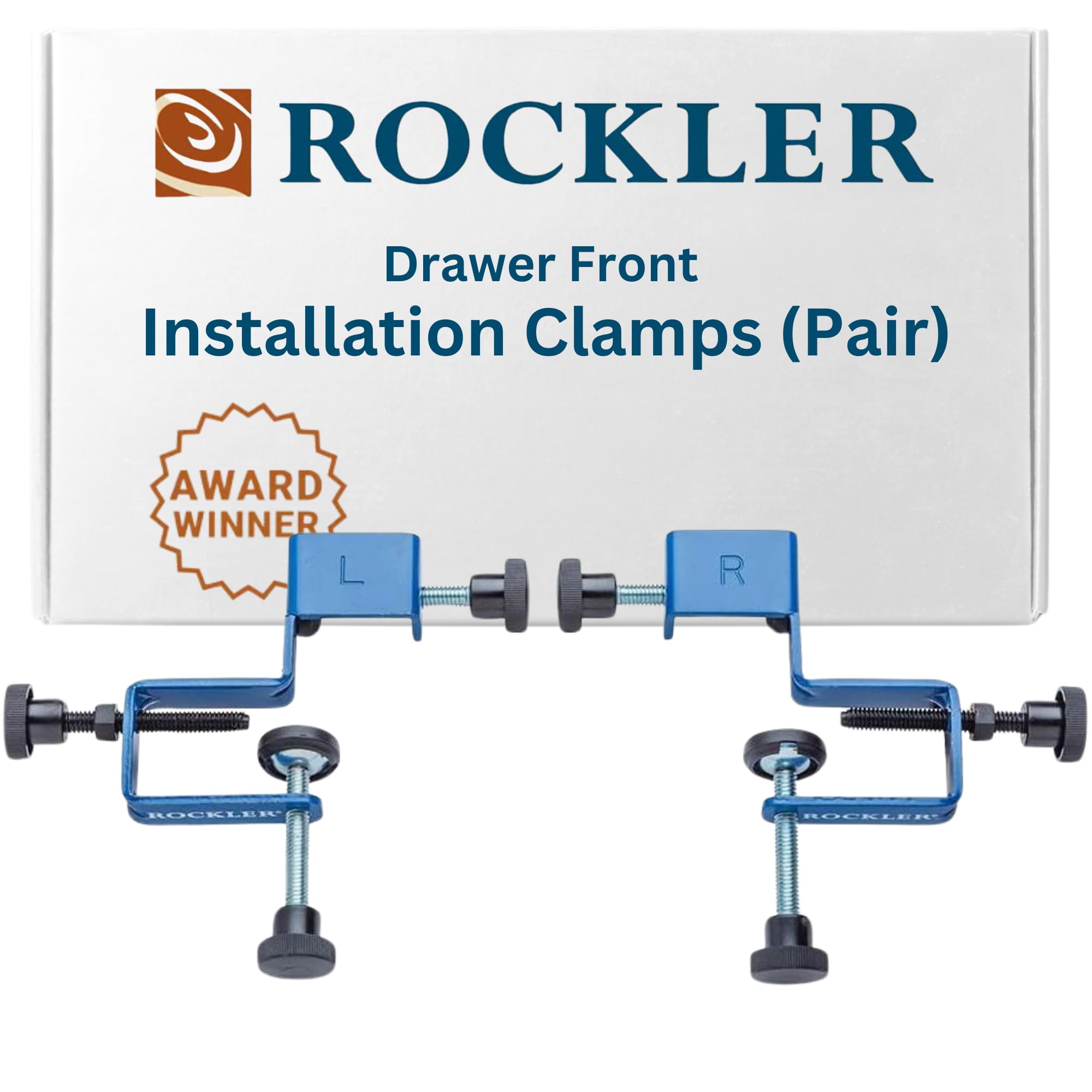 Rockler Cabinet Drawer Installation Clamps – Right, Left-Side Drawer, Cabinet Installation Tools – Steel, Plastic Drawer Front Clamps - Front Drawer Woodworking Clamps for Easy, Fast Installation