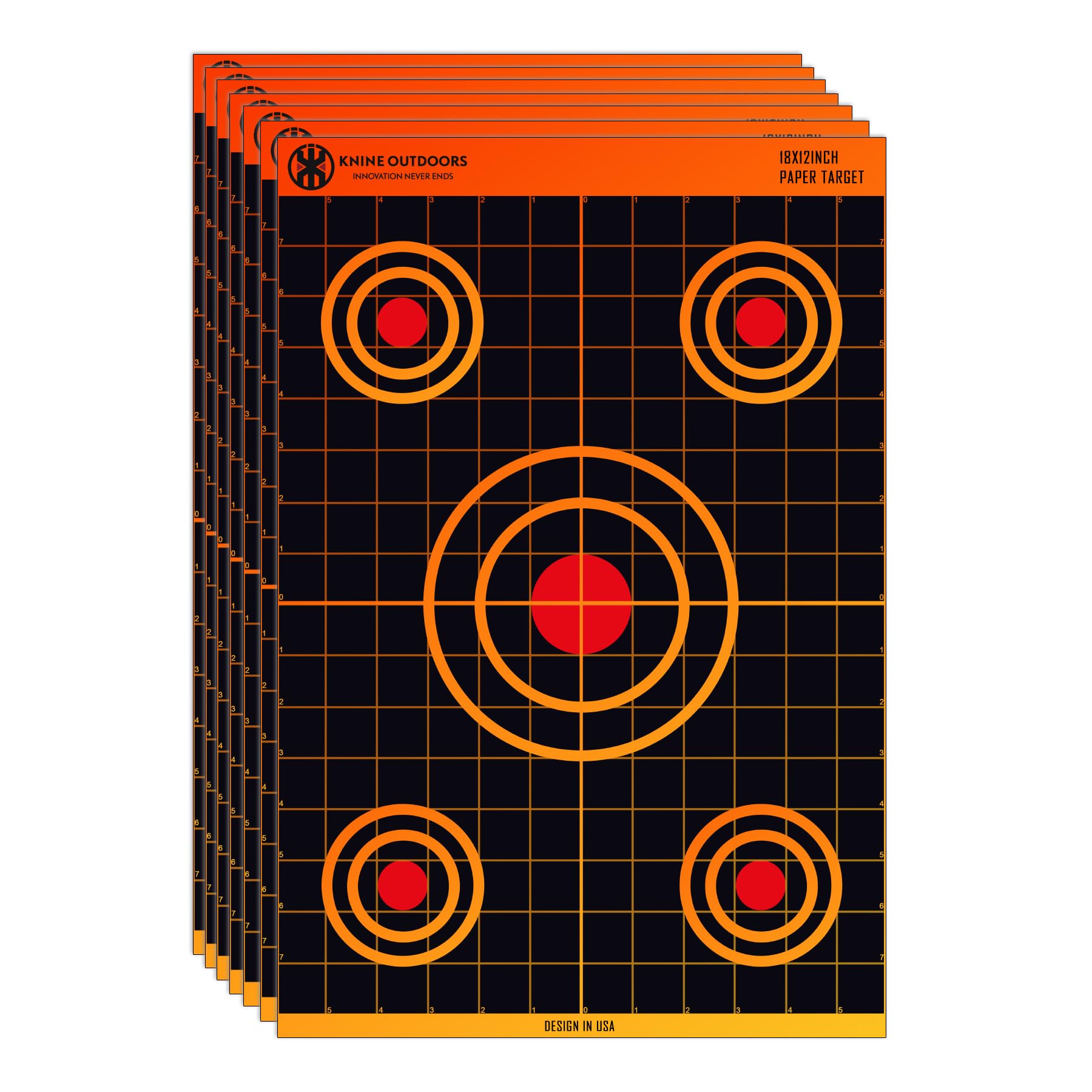 KNINE OUTDOORS Shooting Paper Targets for Shooting Range, 12x18 inch, Bulk for Hunting, Handguns, Pistols, Rifles, Axis Design (50 Pack)