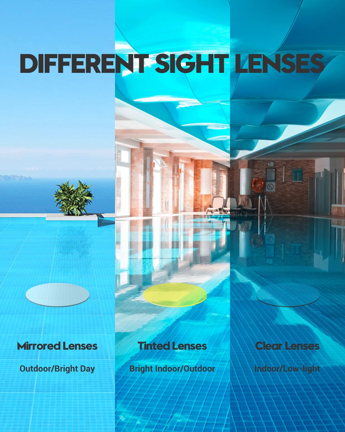Vorshape Swim Goggles Pack of 2 Swimming Goggle No Leaking Adult Men Women Youth, Aqua & Black Pink, Anti Fog