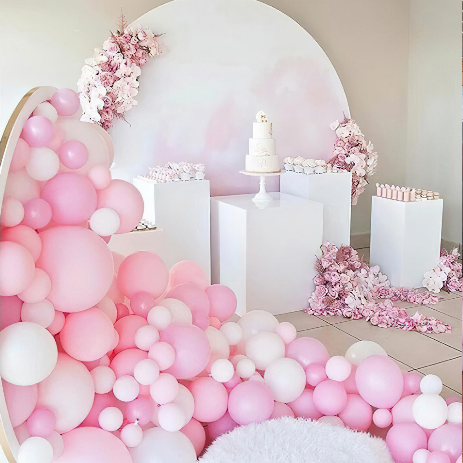 PartyWoo Light Pink Balloons 100 pcs Different Sizes of 36 18 12 10 5 Inch Pastel Baby Pale Pink Balloon Arch Kit Garland for Baby Shower Valentine's Day Princess Birthday Party Decorations Pink-Y48