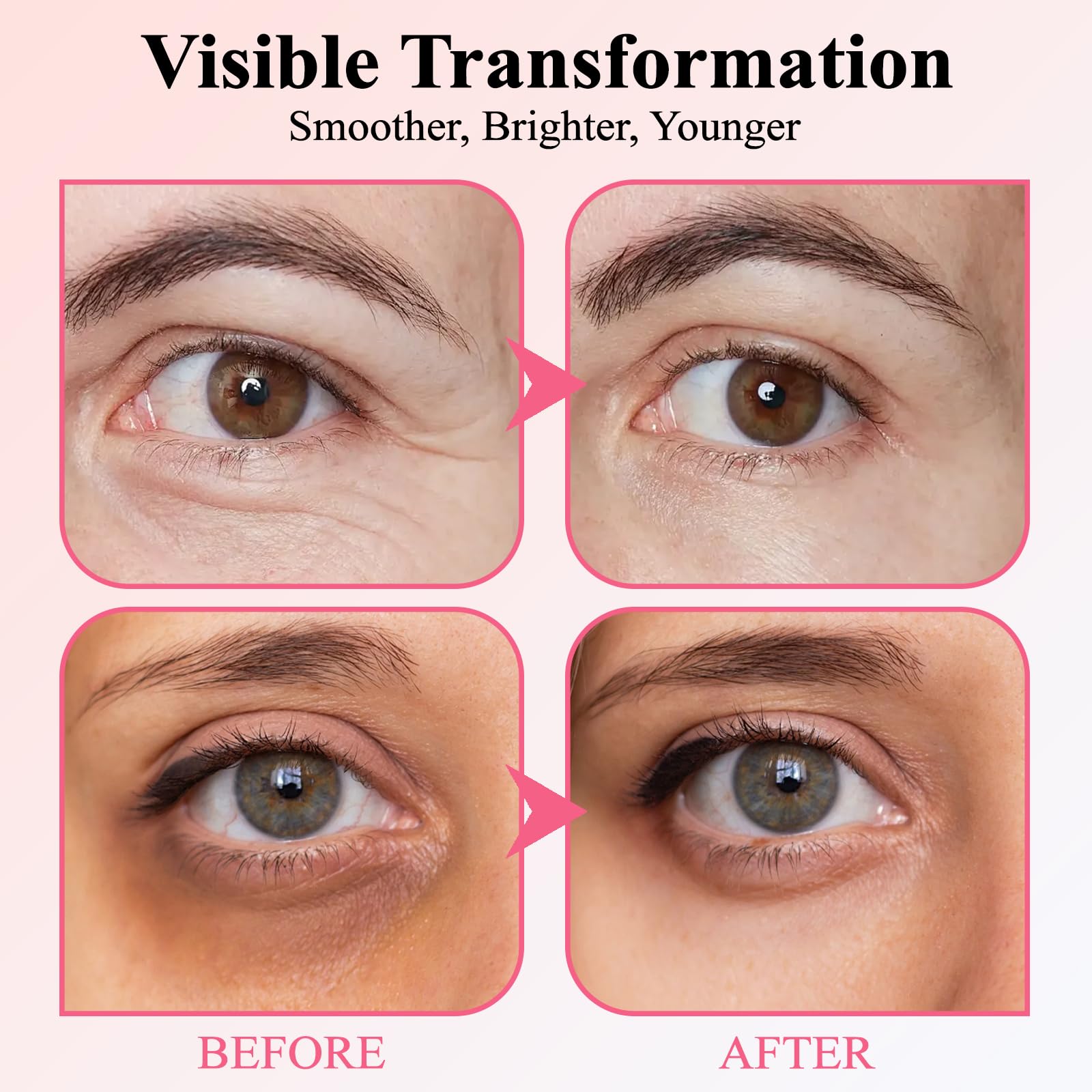 Instalift PDRN Collagen Eye Masks For Dark Circles & Puffiness, Lifting & Firming Under Eye Patches to Smooth Fine Lines, Anti-Aging Eye Patches for Revitalized, Youthful & Refreshed Eyes (8 Pairs)