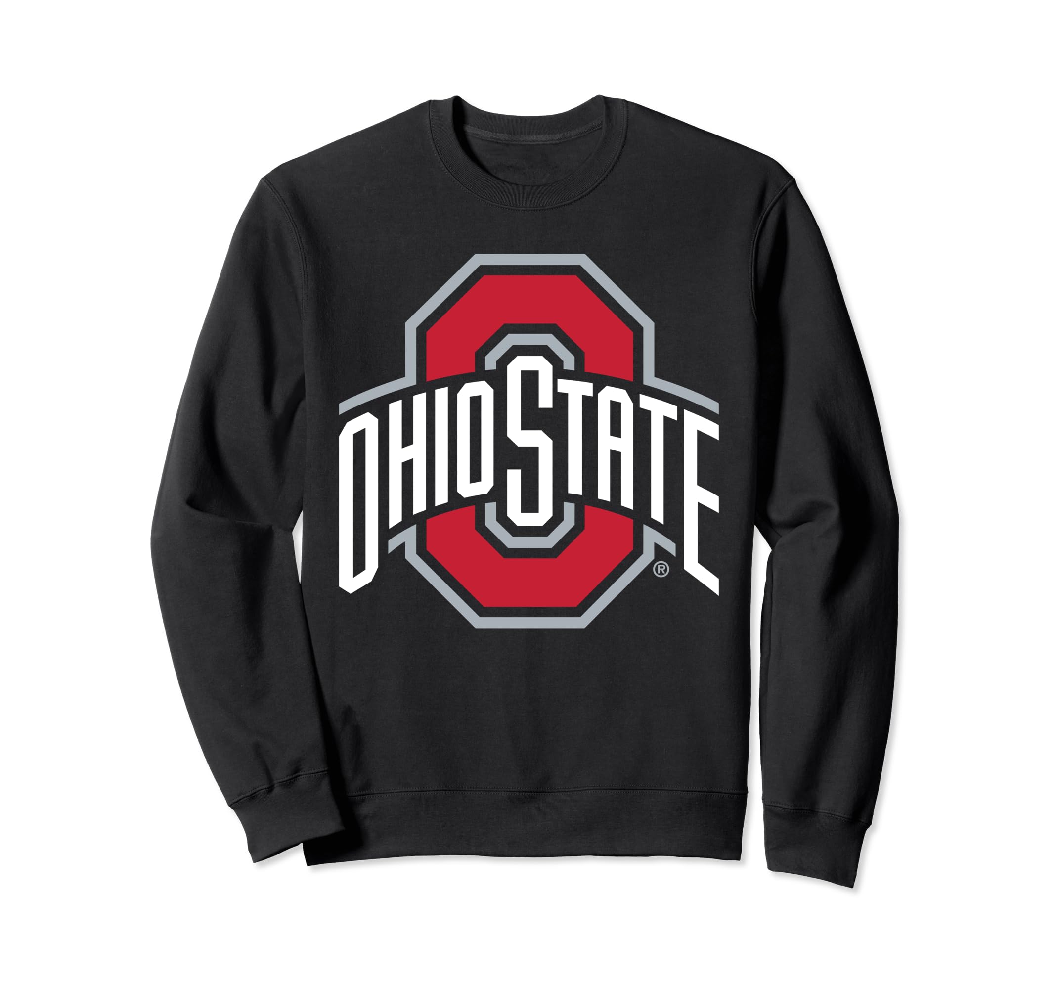 Ohio State Buckeyes Icon Logo Black Officially Licensed Sweatshirt, Long Sleeve