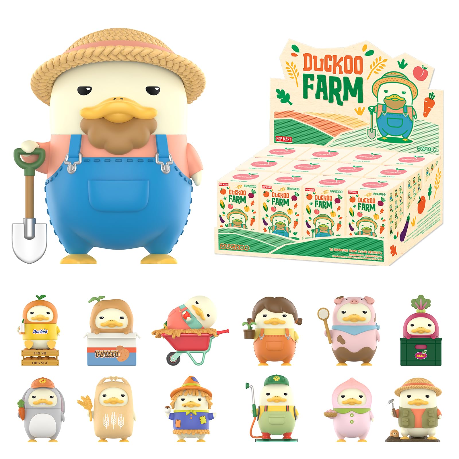 POP MART DUCKOO Farm Blind Box Figures, Random Design Box Toys for Modern Home Decor, Collectible Toy Set for Desk Accessories 12PC