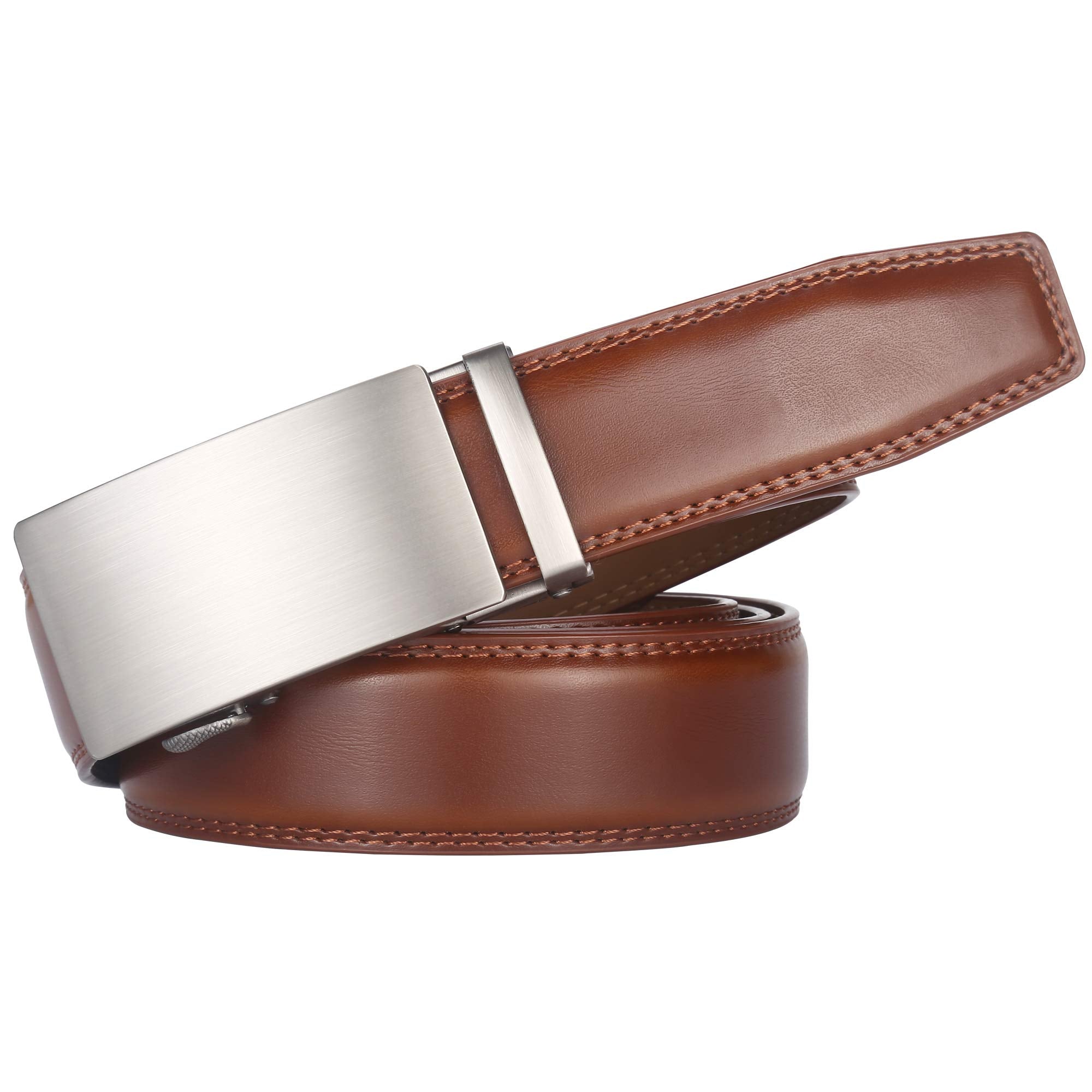Lavemi Men's Real Leather Ratchet Dress Casual Belt, Cut to Exact Fit,Elegant Gift Box(25-0711 Black & 25-0711 Brown 44")