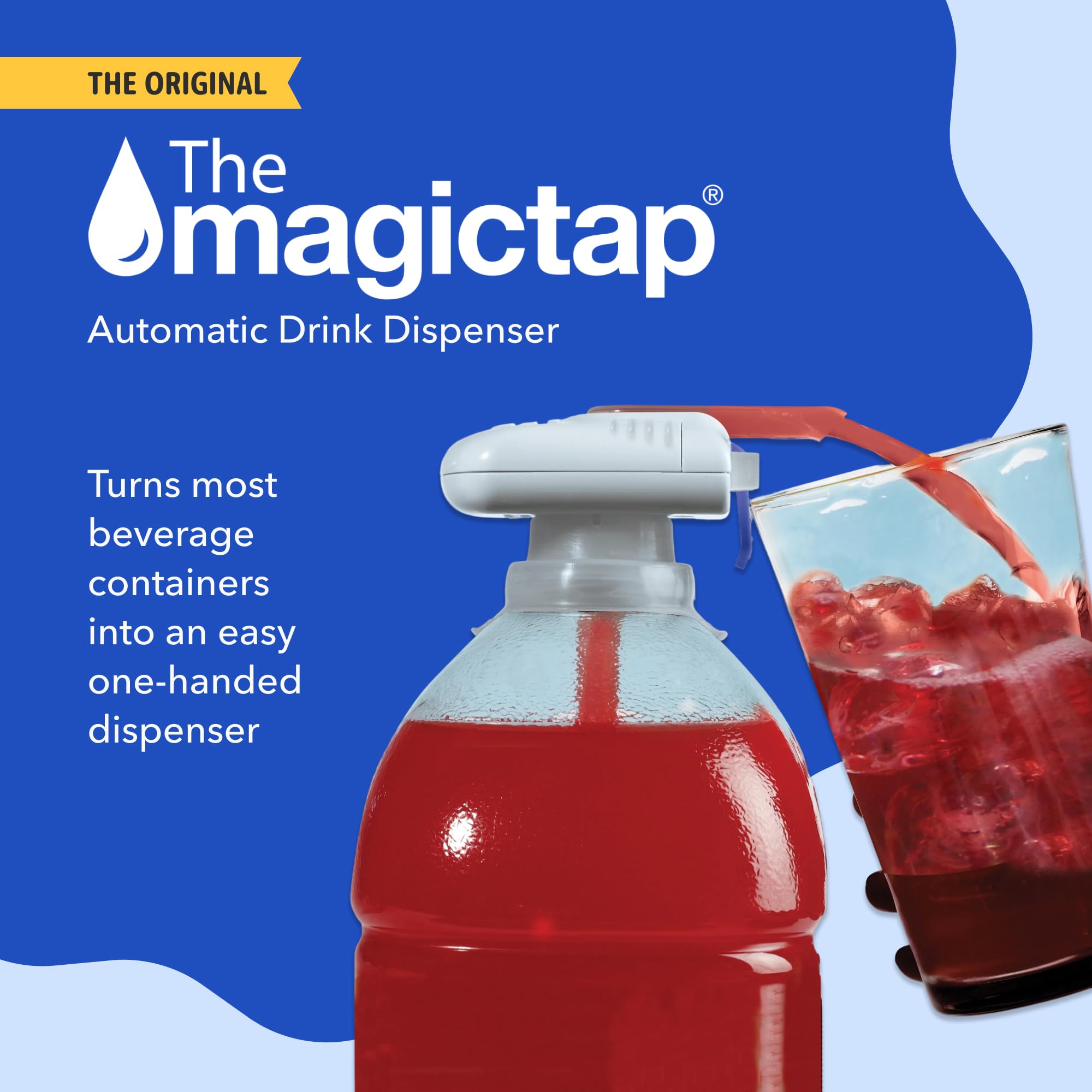 The Magic Tap Automatic Drink Dispenser - Hands-Free Beverage Dispenser for Fridge - Perfect for Milk, Juice - Gifts for Women & Men - 1 Pack, White