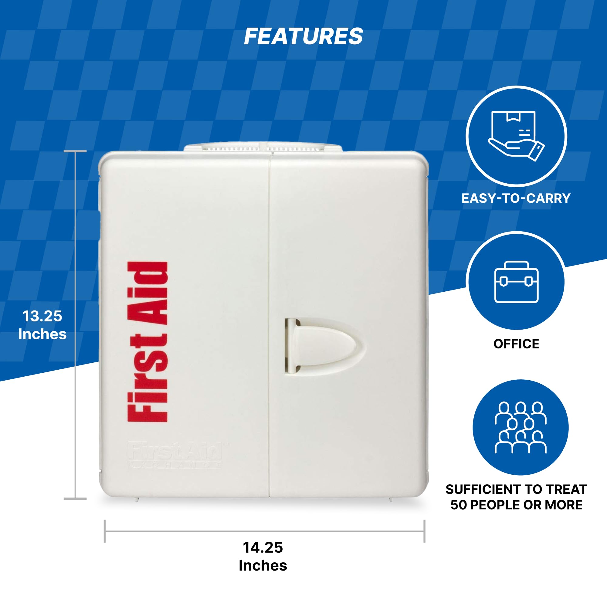 First Aid Only 1000-FAE-0103 50-Person SmartCompliance OSHA First Aid Kit for Businesses, Large Plastic First Aid Cabinet with Medications, 245 Pieces