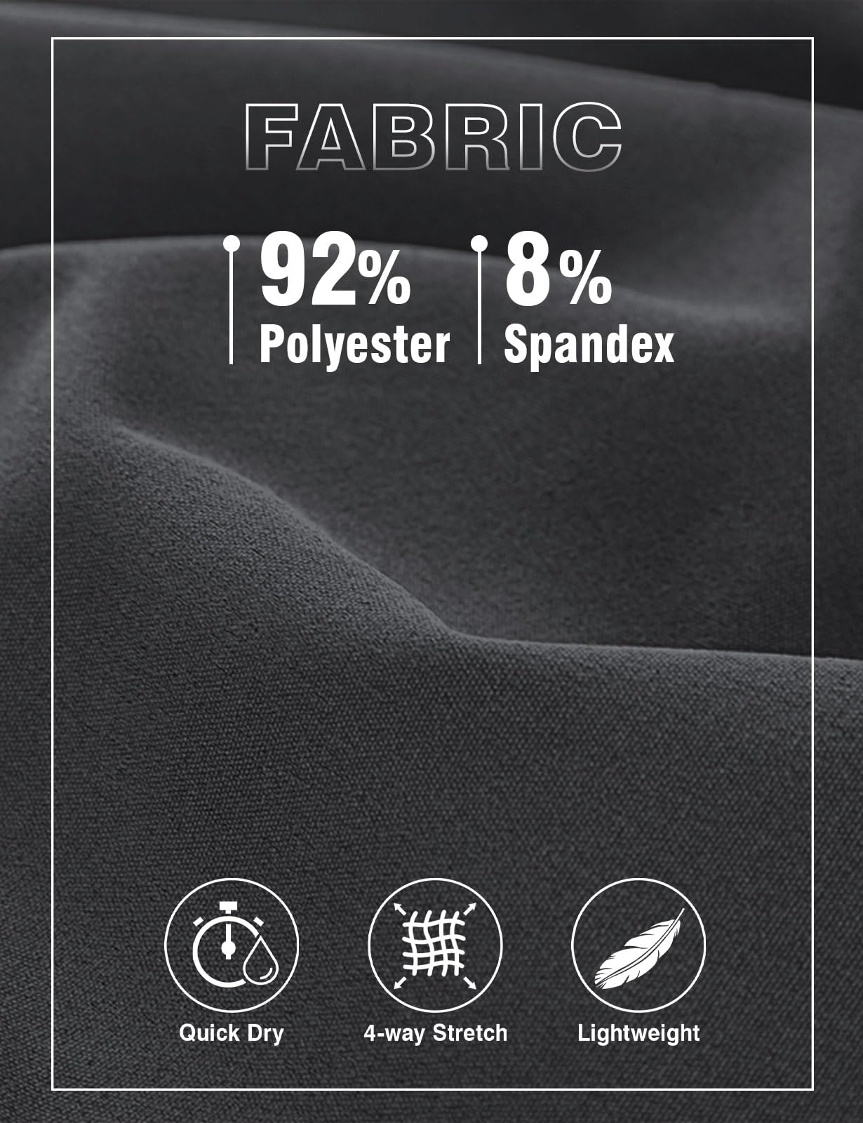 TBMPOY Men's 7" Hiking Running Shorts with Pockets Athletic Outdoor Sports Gym Workout Short Zipper Pockets Grey XL