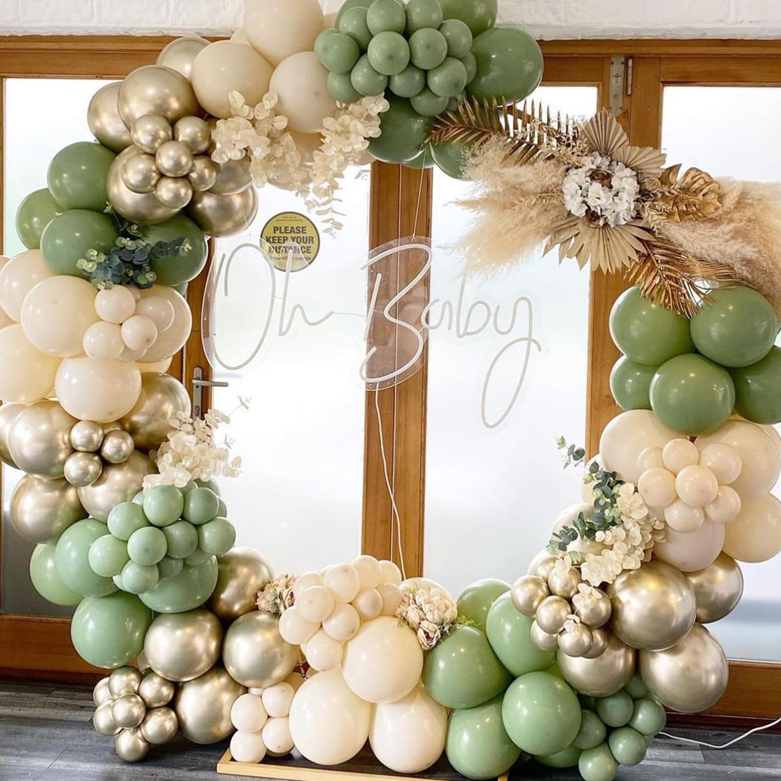 White Sand Balloons, 113Pcs Different Sizes Cream Beige Balloon Garland Arch Kit 18/12/10/5 Inch, Matte Retro Neutral Sand White Latex Helium Balloons for Birthday Wedding Anniversary Party Decoration