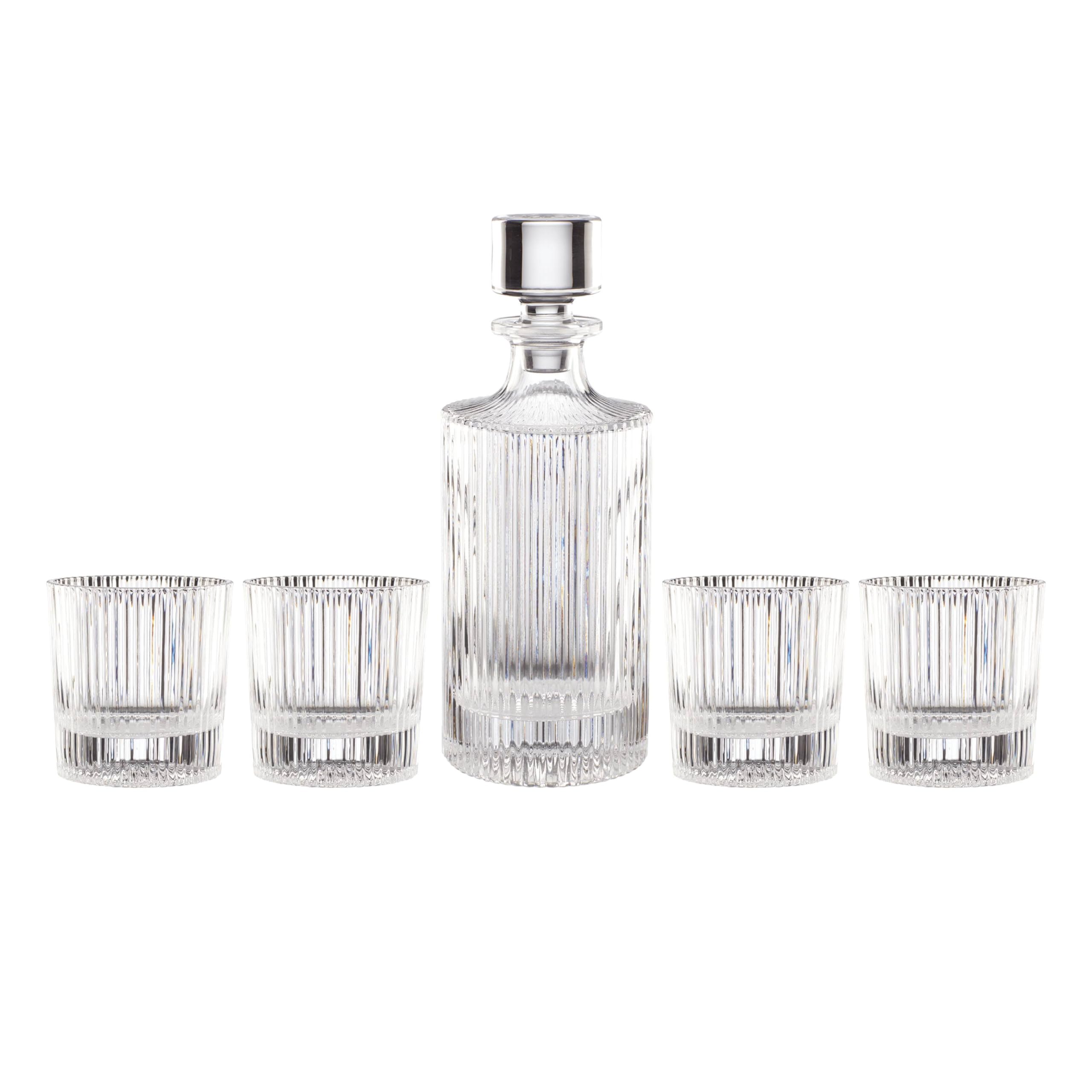 Oneida Wallingford 5 Piece Whiskey Set, 5 Count, Clear